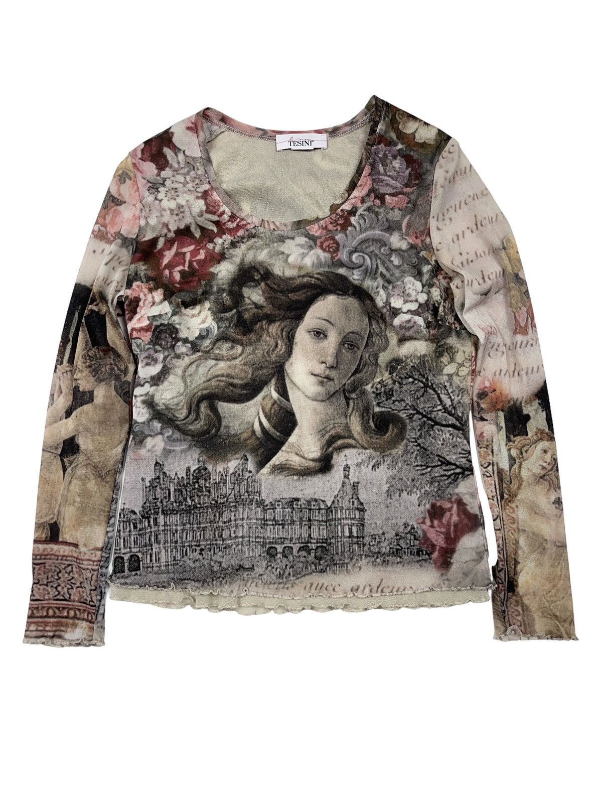Seditionaries Amazing Renaissance Mesh Blouse Top All Over Print y2k Size M / US 6-8 / IT 42-44 - 1 Thumbnail