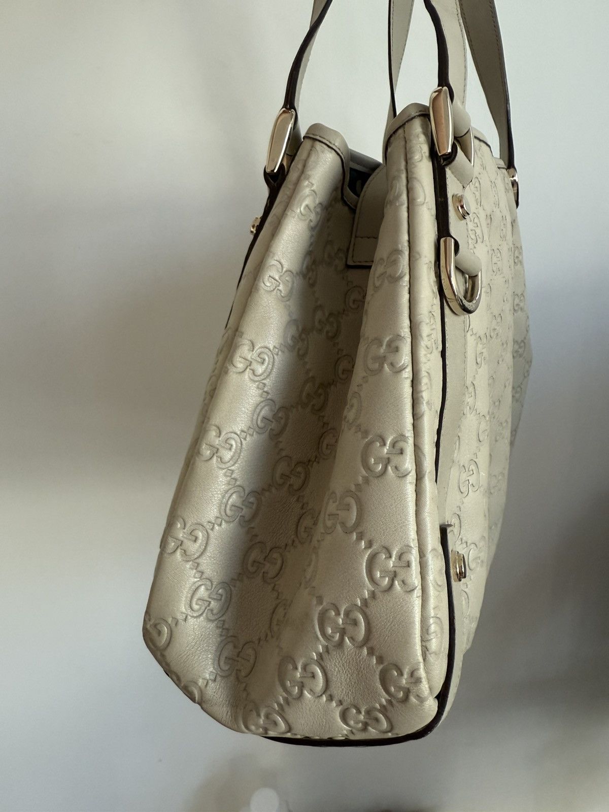 Gucci RARE Gucci Guccissma Cream Leather Shoulder Bag Size ONE SIZE - 4 Thumbnail