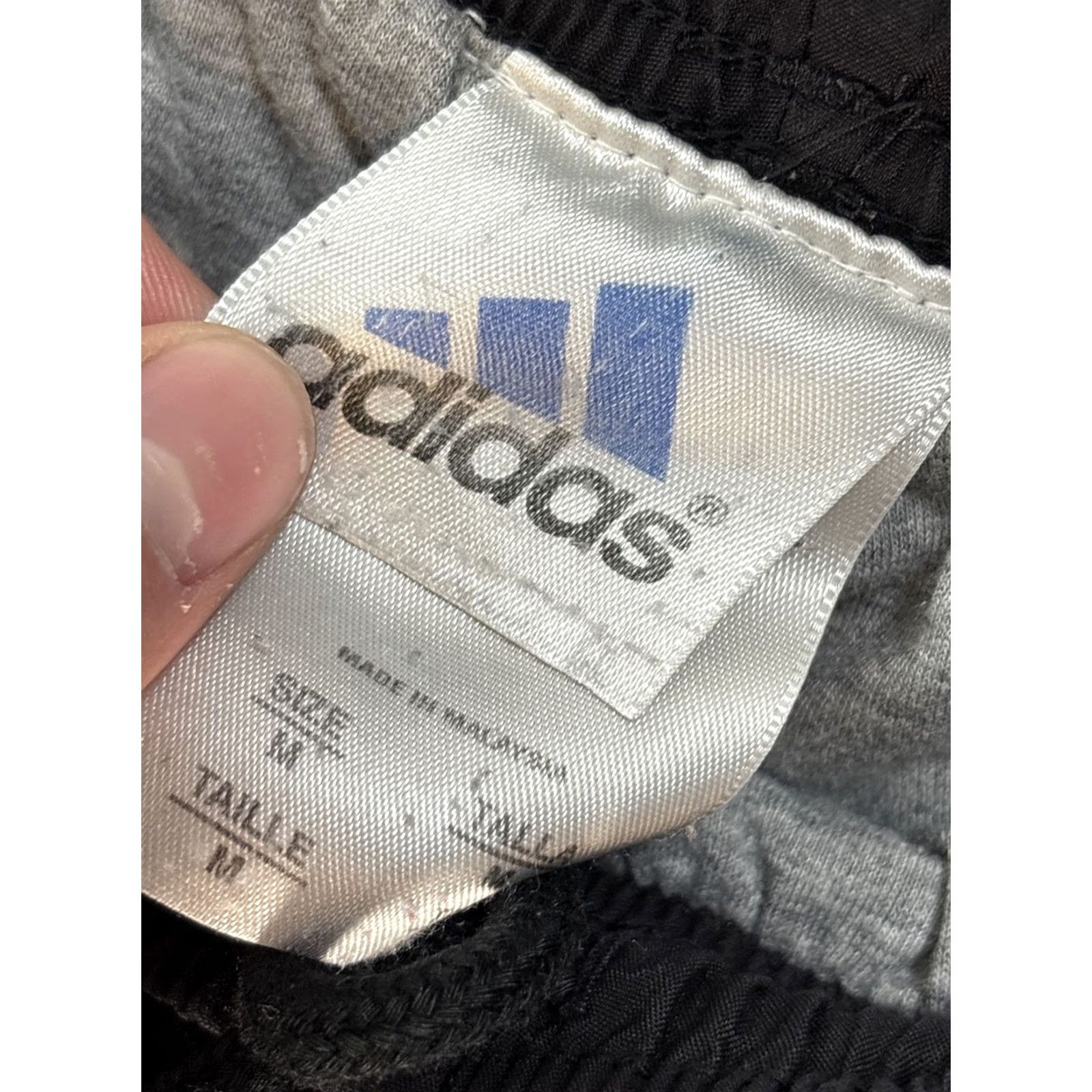 Adidas VINTAGE adidas Track Pants Mens M Black Pockets 70s Baggy Warm Ups Basketball Tightening Drawstring Size US 31 - 5 Thumbnail