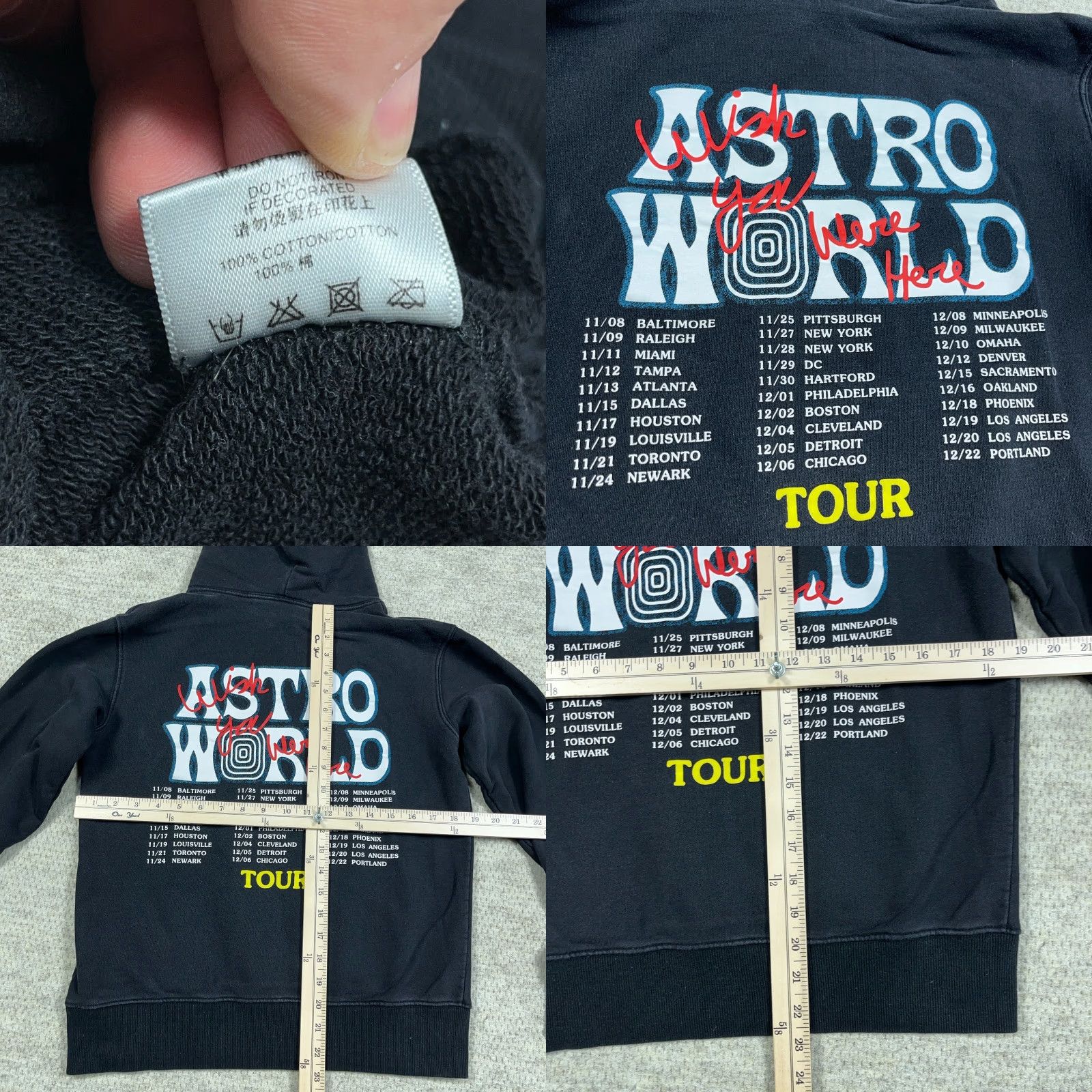 Travis Scott Travis Scott Astro World Tour Hoodie Adult Small Black Sweatshirt Hooded Men Size US S / EU 44-46 / 1 - 8 Thumbnail