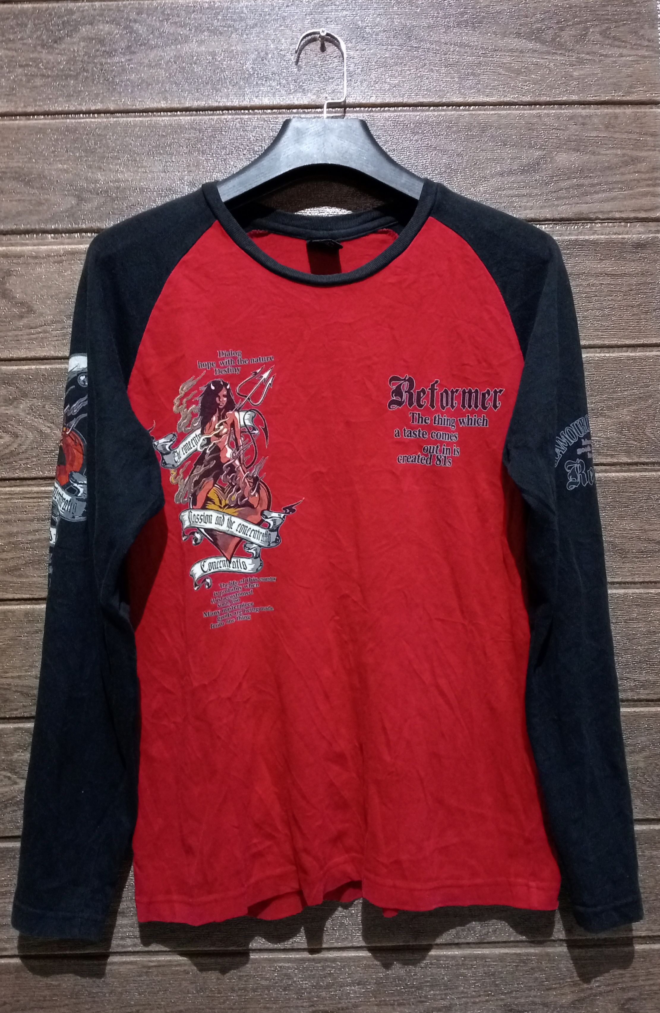 Japanese Brand Vintage Punk Glamourous Devil's Hell Long Sleeve Tshirt Size US L / EU 52-54 / 3 - 3 Thumbnail