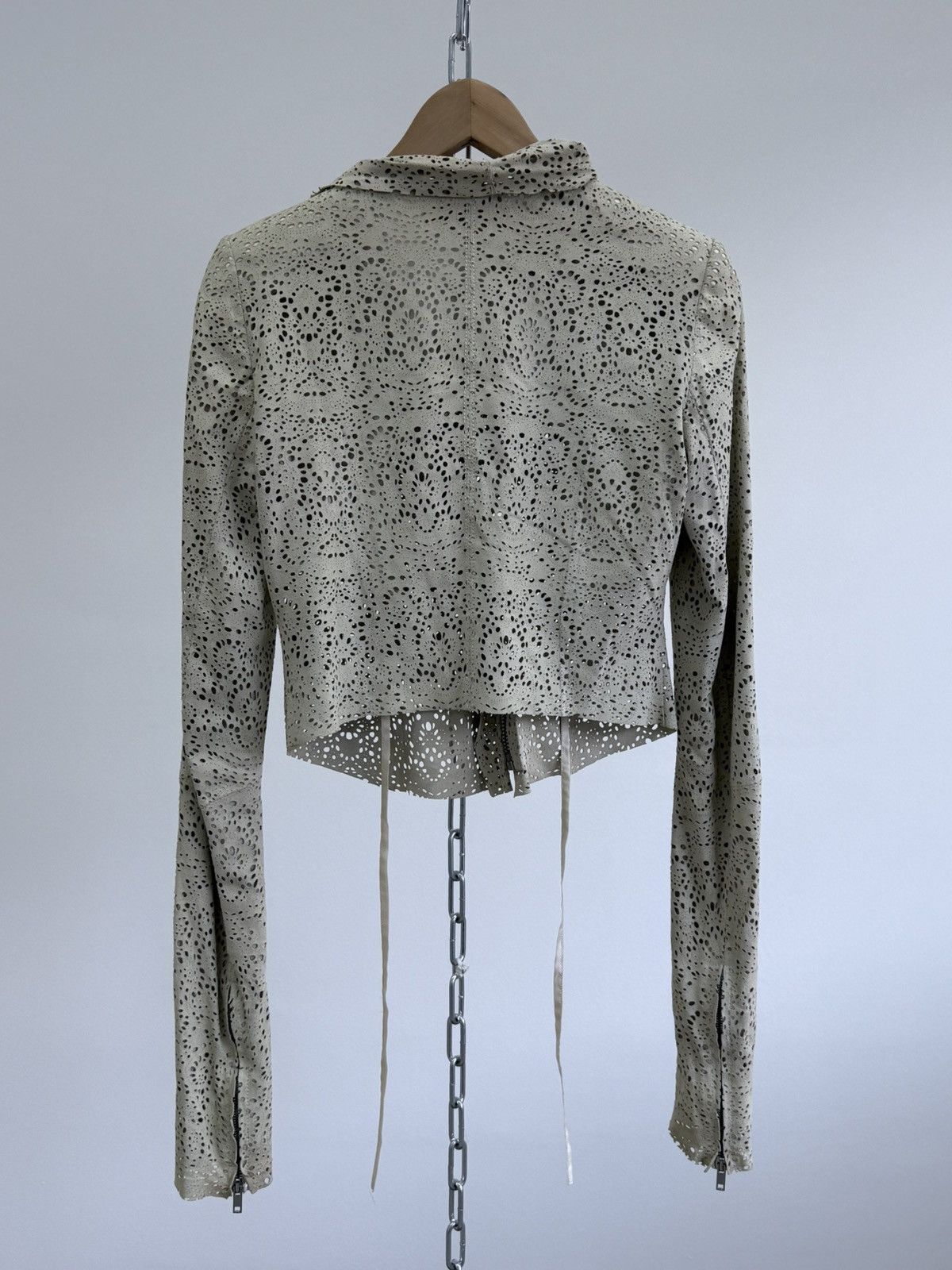 Haider Ackermann Archive Haider Ackermann Perforated Leather Jacket Size XS / US 0-2 / IT 36-38 - 9 Thumbnail