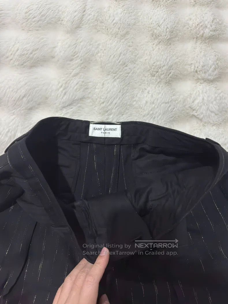 Saint Laurent Paris Saint Laurent Paris Black Gold Dress Pants Size US 32 / EU 48 - 5 Thumbnail