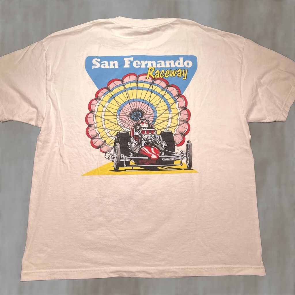 Vintage San Fernando Raceway Shirt Mens 2XL White Dragster Racing Graphic Tee T-Shirt Size US XXL / EU 58 / 5 - 1 Thumbnail