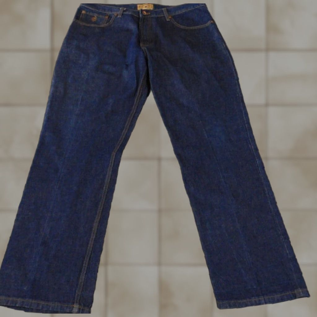 Rocawear VINTAGE Rocawear Jeans 38x32 Blue Mens Straight Baggy Hip Hop 90s Denim Dark Wash Zipper Pockets N/A Size US 38 / EU 54 - 1 Thumbnail