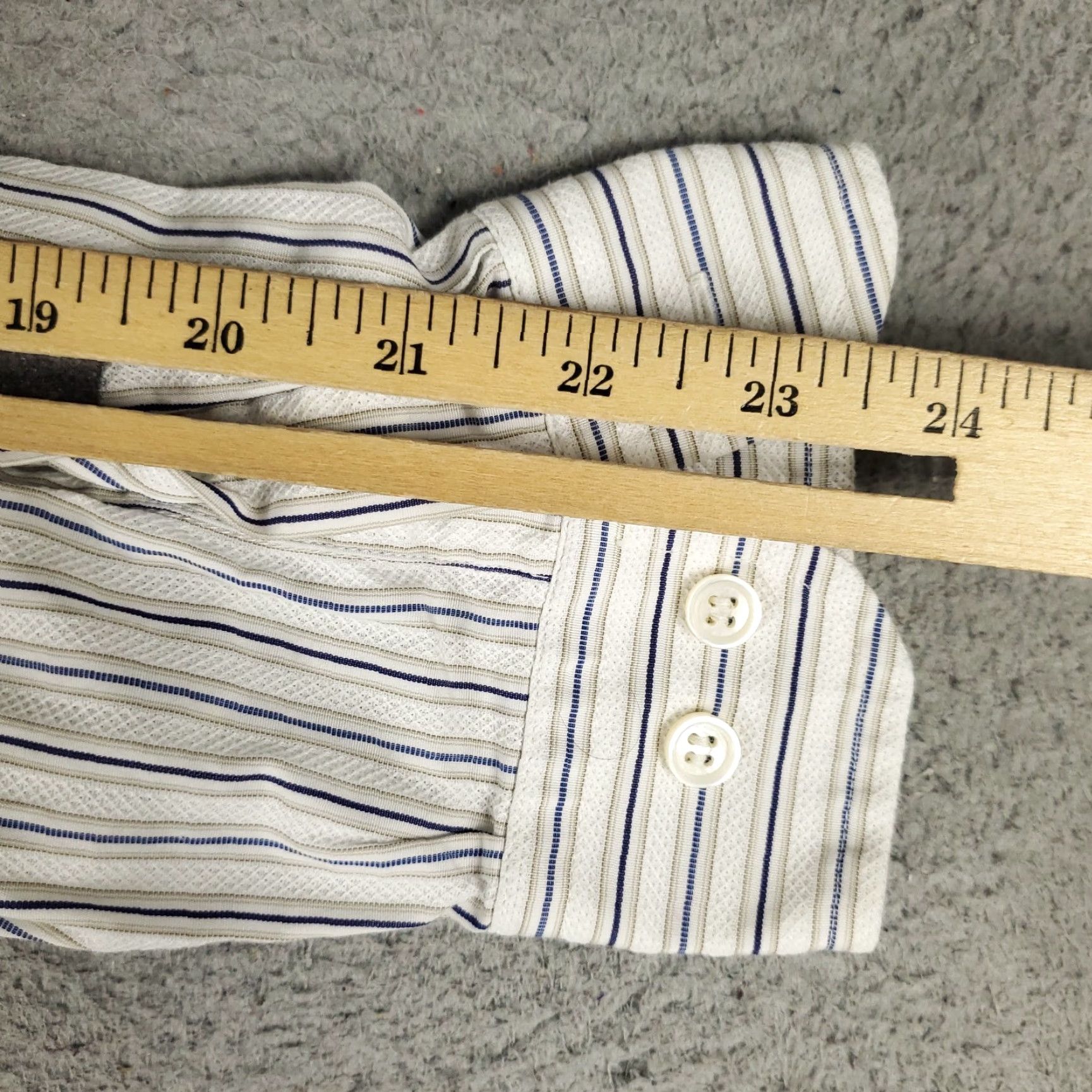 Faconnable Façonnable Shirt Mens Size 16.5 Blue Striped Button-Up Long Sleeve Casual Dress Shirt Mens Regular Fit Cotton Blue 16.5 Modern Preppy Size 40R - 6 Thumbnail