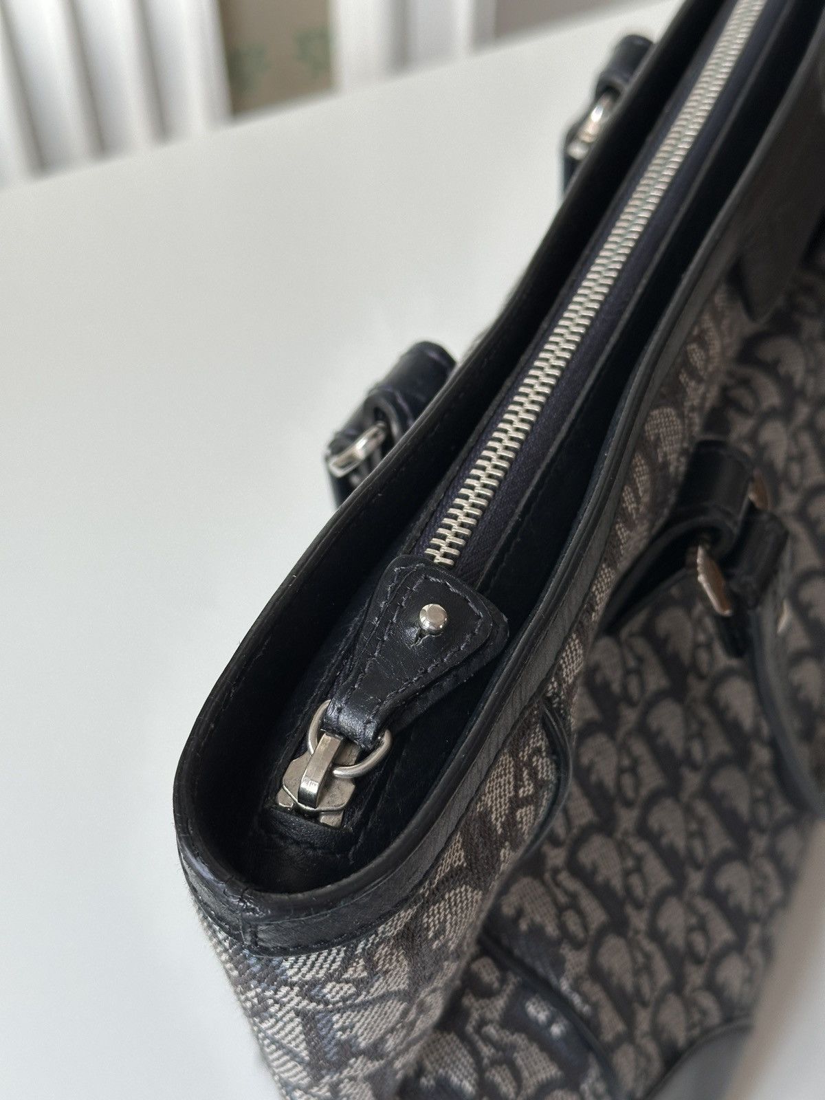 Christian Dior Monsieur DIOR Monogram Navy Diorissimo Canvas Medium Tote Bag Size ONE SIZE - 8 Thumbnail