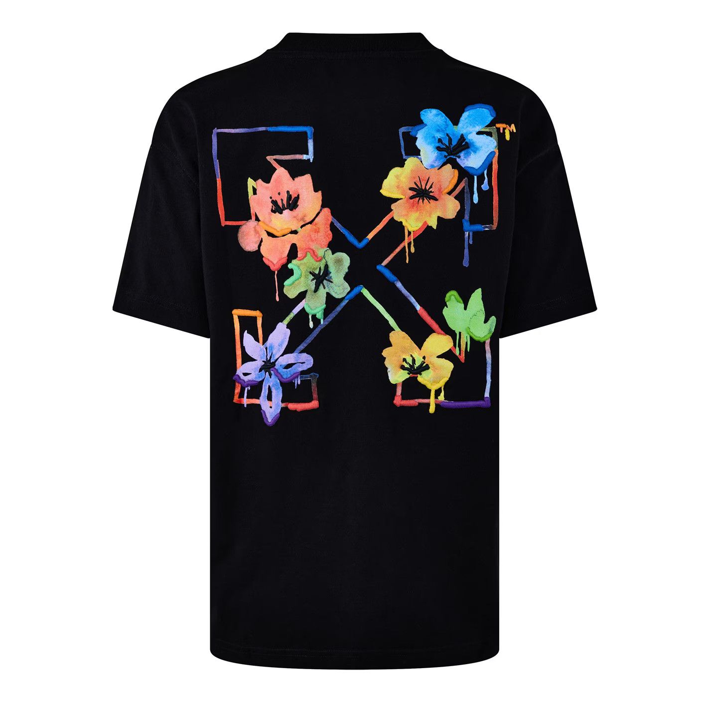 Off-White o1g2r1mq1224 Floral T-Shirts in Black Size XS / US 0-2 / IT 36-38 - 2 Thumbnail