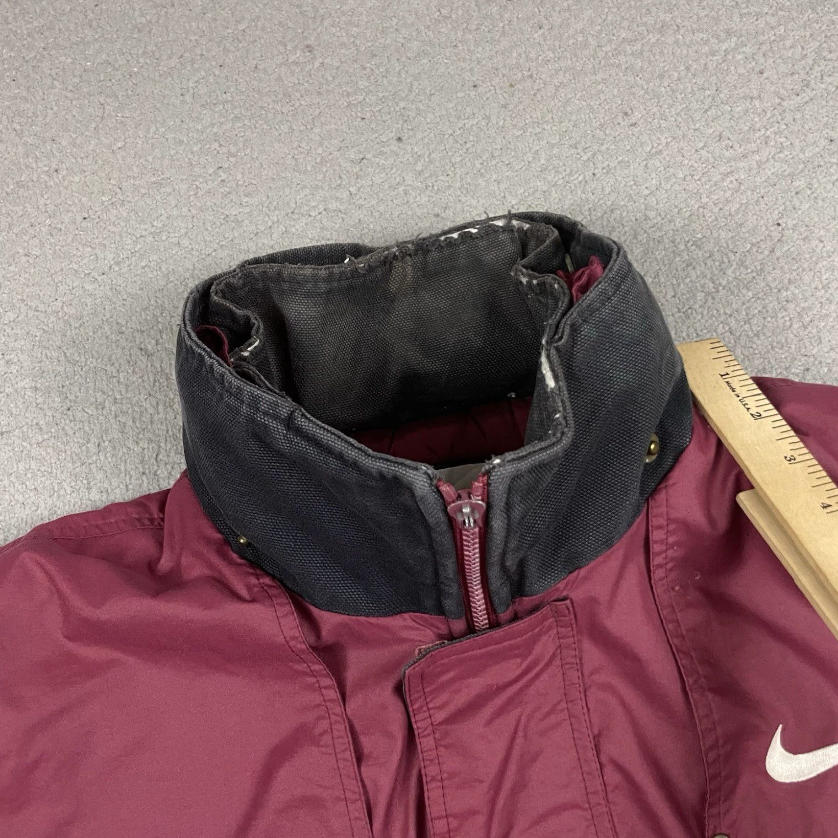 Nike VINTAGE Nike Jacket Adult XL Red Big Swoosh Collar Full Zip Windbreaker Rare Vtg Size US XL / EU 56 / 4 - 6 Thumbnail