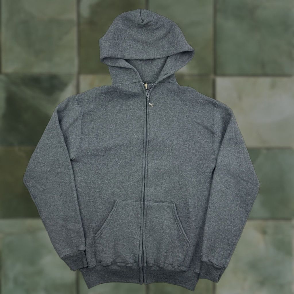 VINTAGE Russell Athletic Hoodie Adult Medium Heather Gray Full Zip