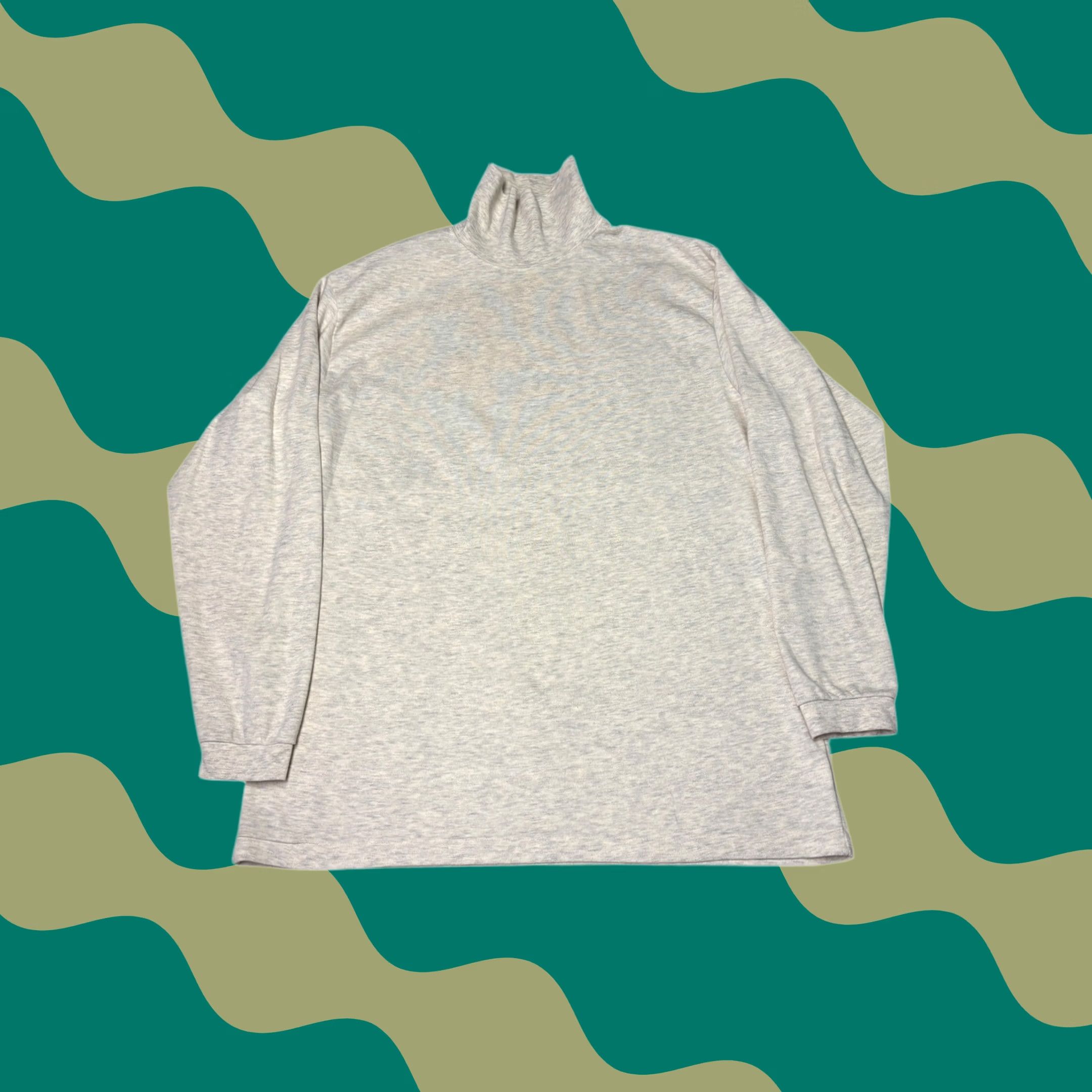 Vintage VINTAGE: LL Bean Mens XLT Tall Gray Marl Heather Long Sleeve Turtleneck T Shirt USA Size US XL / EU 56 / 4 - 1 Thumbnail