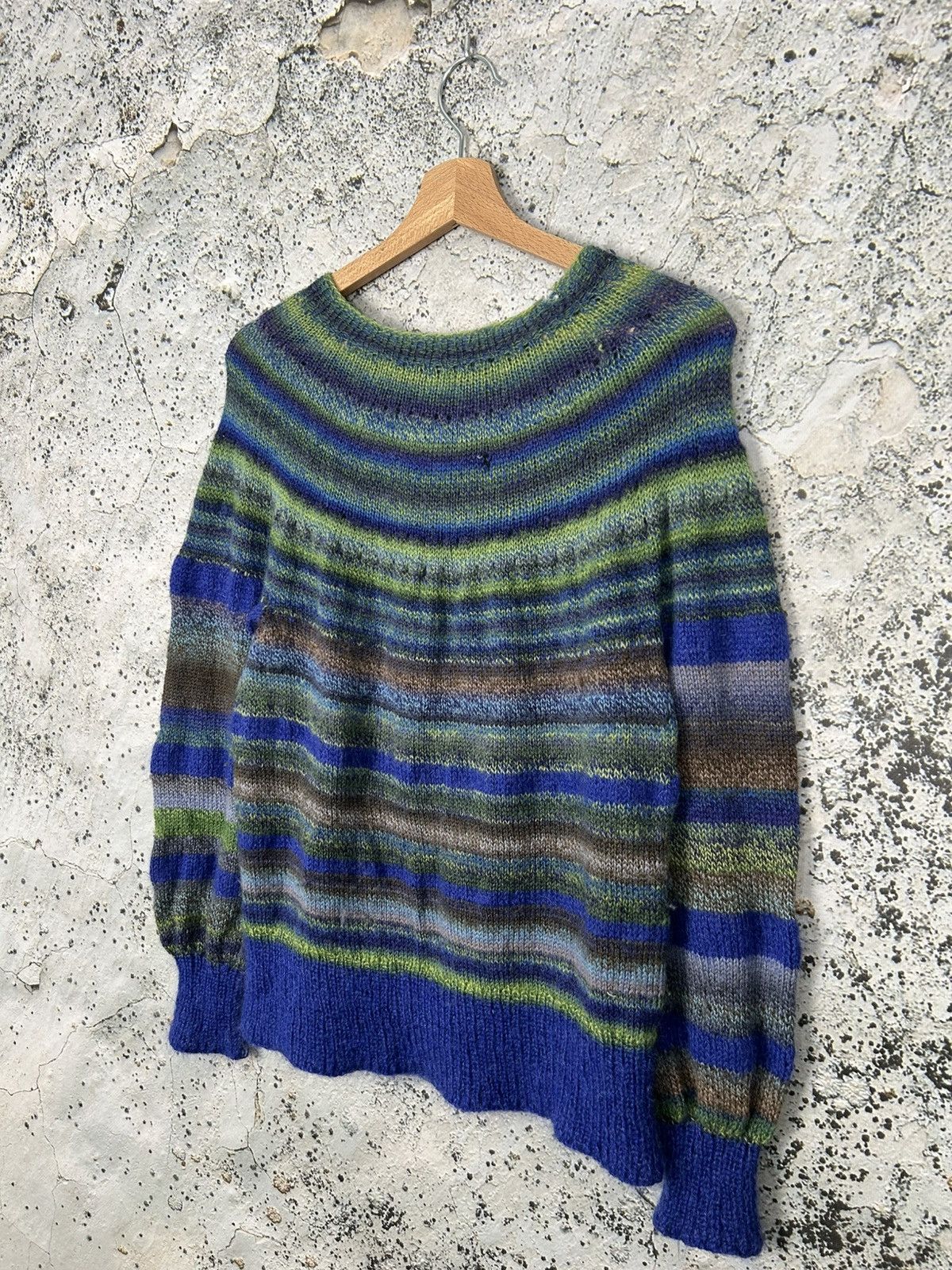Vintage Vintage Mohair Wool Sweater Stripped Avant Garde Handmade Size M / US 6-8 / IT 42-44 - 2 Thumbnail