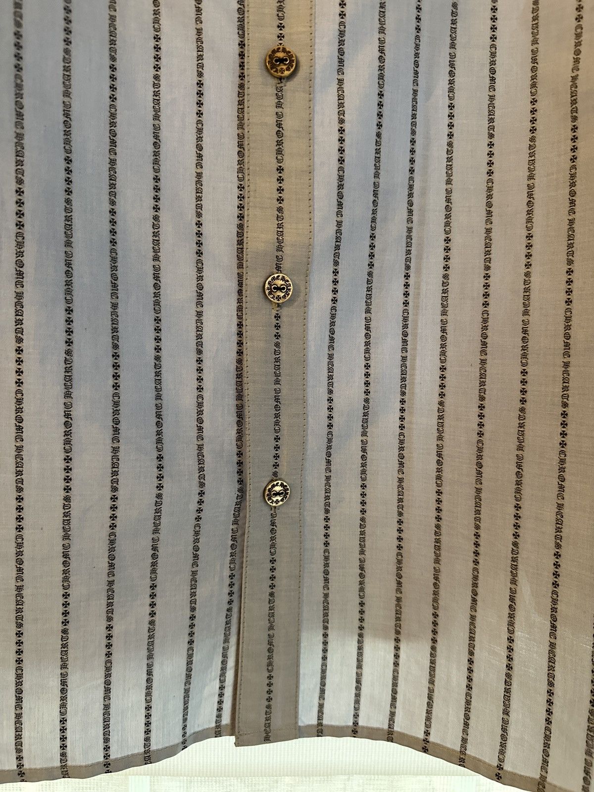 Chrome Hearts Chrome Hearts Pinstripe Botton Shirt Size US XL / EU 56 / 4 - 10 Thumbnail