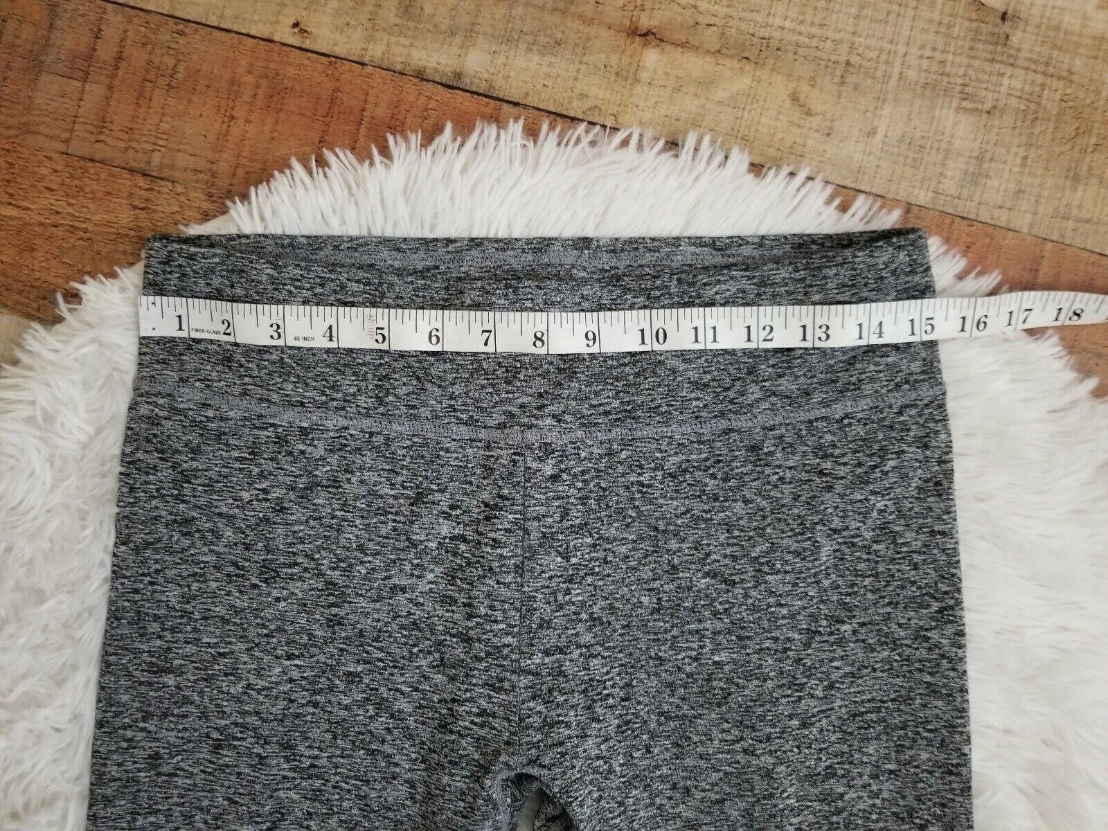 Designer Workout Leggings Medium Heathered Gray Lace Up Sides Size 32" / US 10 / IT 46 - 7 Thumbnail