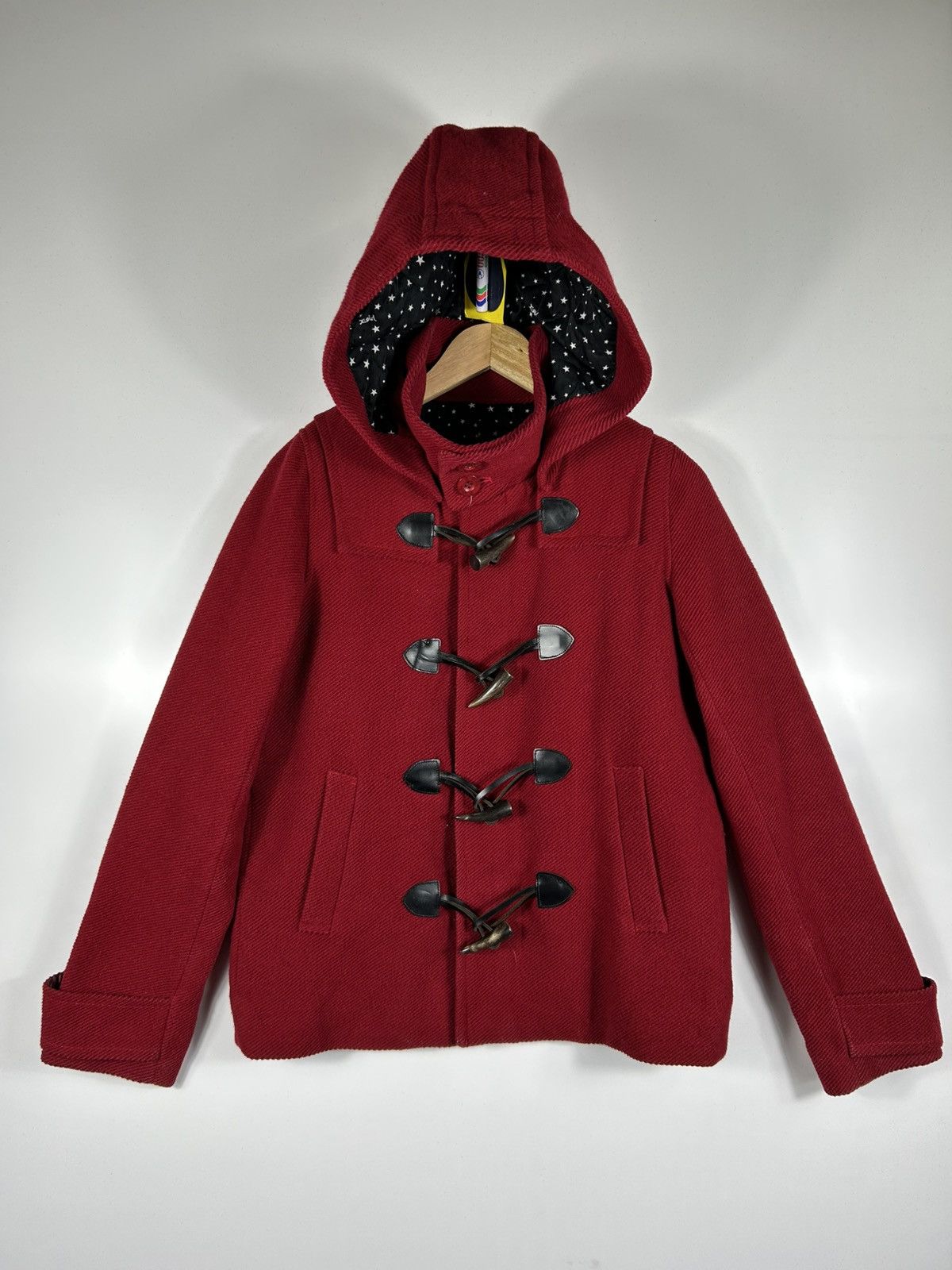 Japanese Brand 🔥X-Girl Hooded Wool Duffle Coat Jacket Size XS / US 0-2 / IT 36-38 - 1 Thumbnail