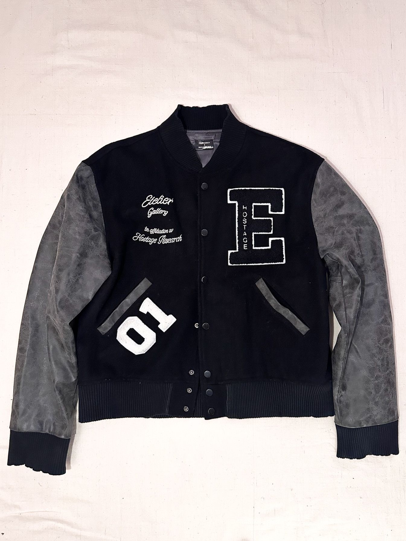 Etelier Gallery Etelier Gallery x Hostage Oil Stained Letterman Jacket Size US L / EU 52-54 / 3 - 5 Thumbnail