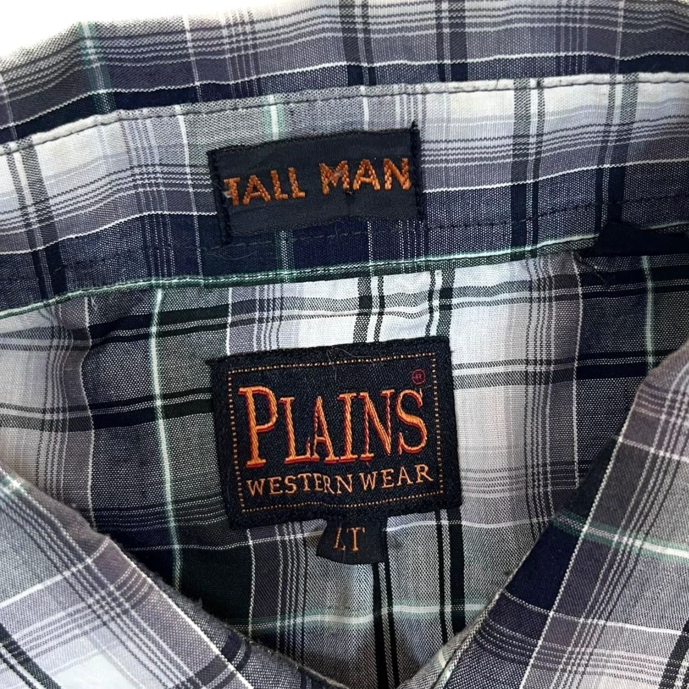 Vintage Vintage Plains Western Wear Multi Check Cowboy Popper Button Long Sleeve Shirt Large Tall XL Mens Shirt Size US L / EU 52-54 / 3 - 4 Thumbnail