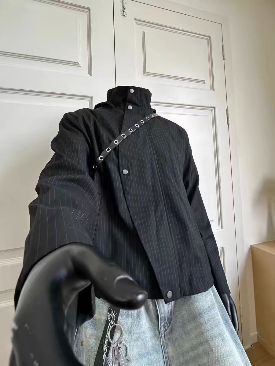 Japanese Brand Vintage Street Punk Stripe Loose Casual Hooded Jacket Coat Size US L / EU 52-54 / 3 - 5 Thumbnail