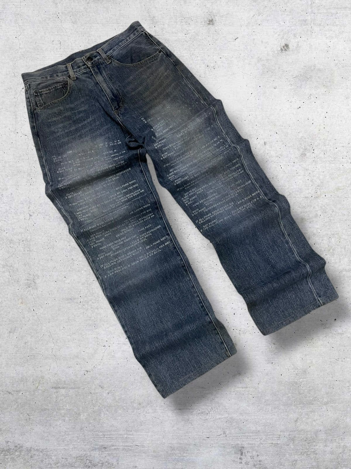 Hysteric Glamour VINTAGE IN THE ATTIC JAPAN DESIGNER 90S POEM PUNK DENIM Size US 30 / EU 46 - 2 Thumbnail