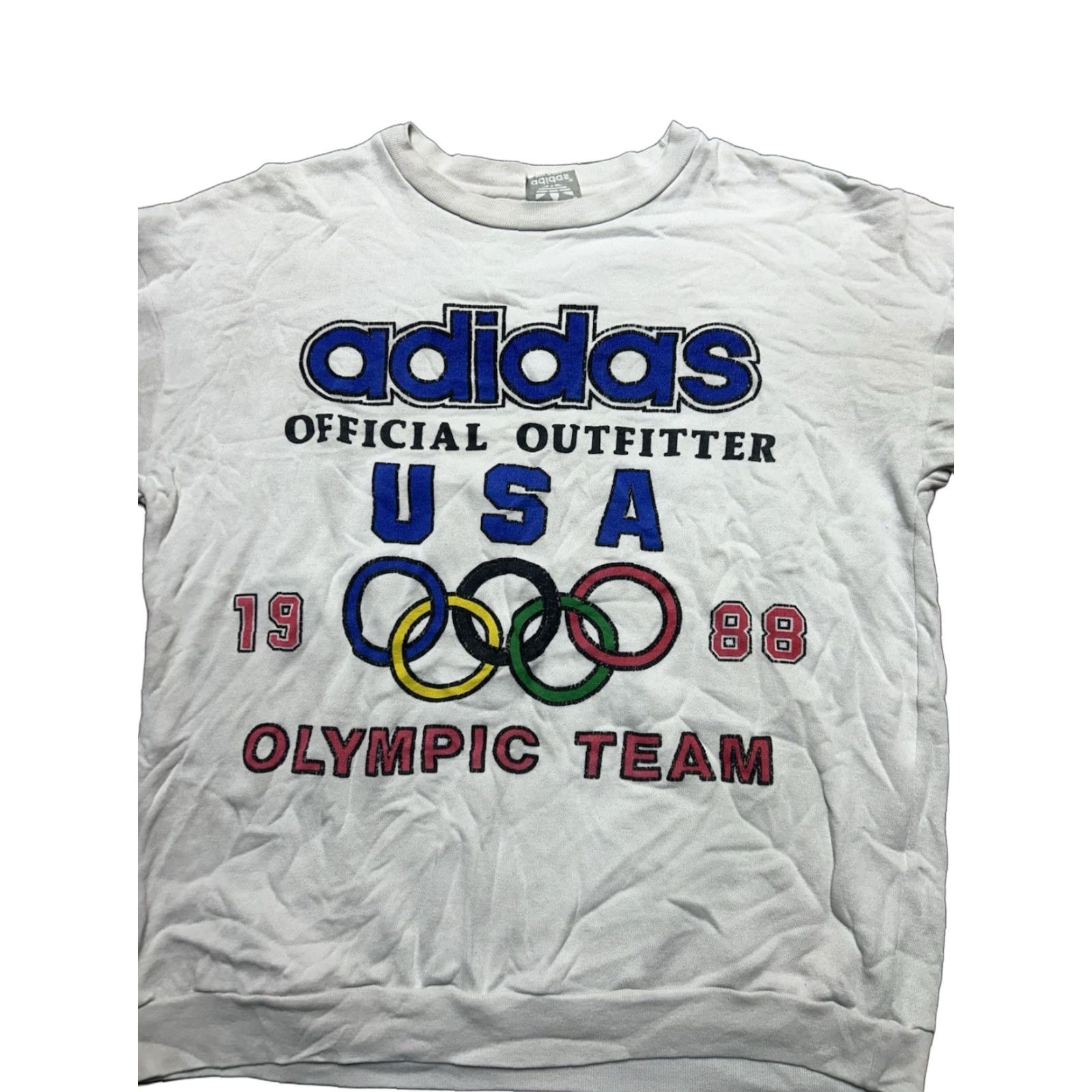 Adidas VINTAGE adidas USA Olympics 1988 Sweatshirt L/XL Crewneck Mens White Size US L / EU 52-54 / 3 - 1 Thumbnail