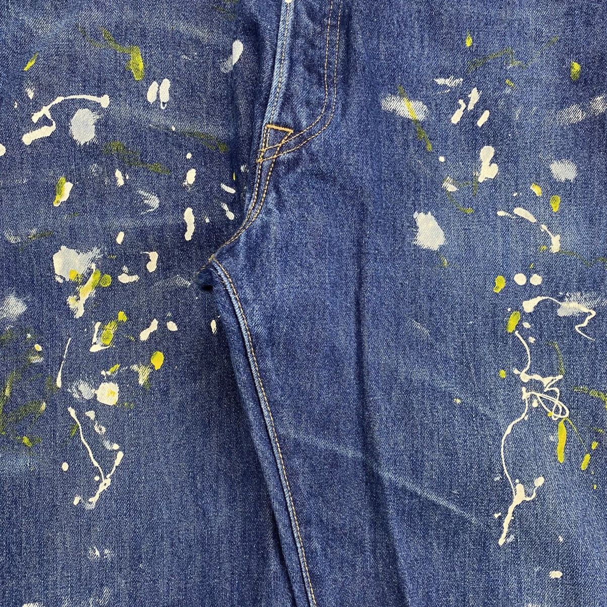 Levi's Vintage Clothing 2000s Vintage Levis 501 Painted 38x34 Blue Jeans Size US 38 / EU 54 - 5 Thumbnail