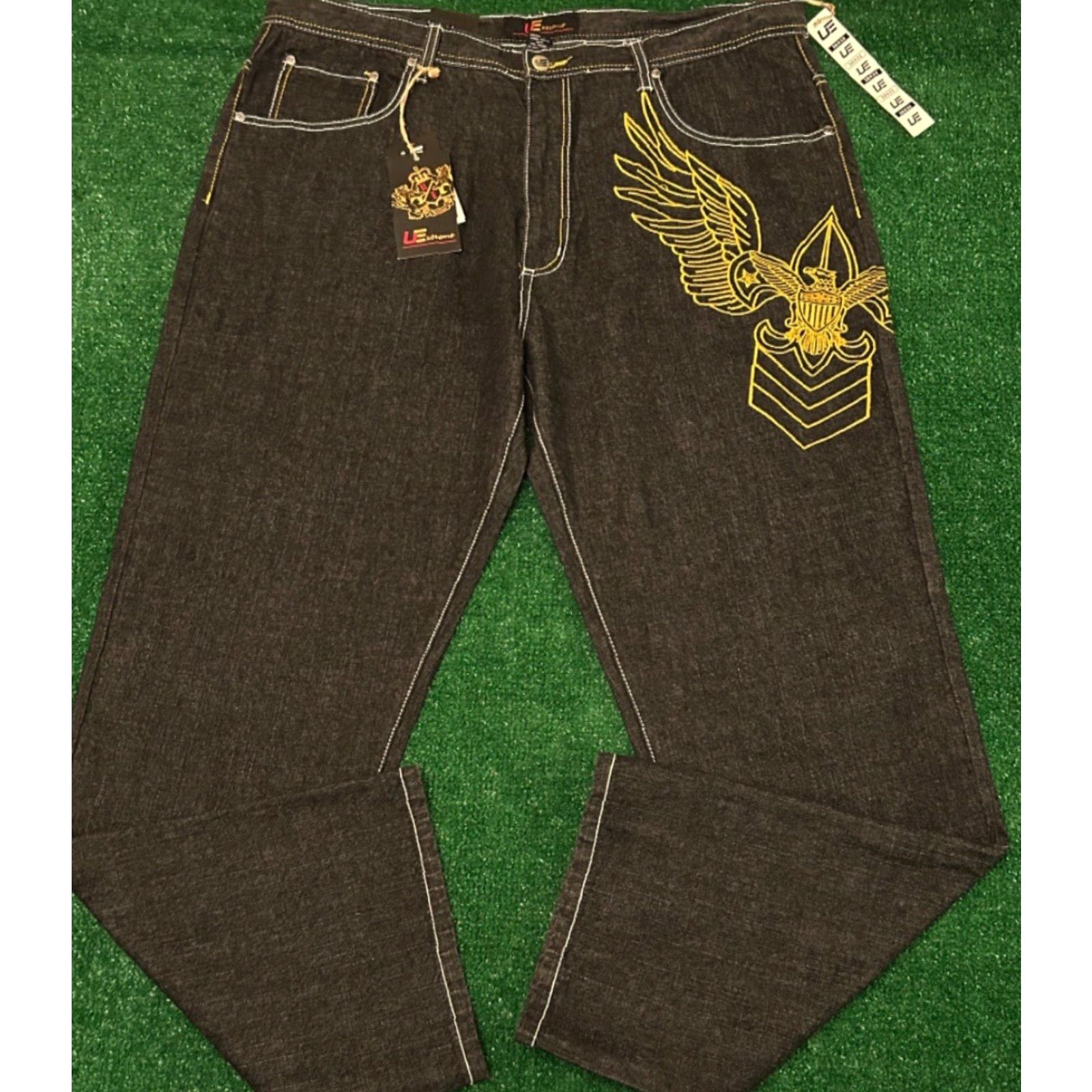 Vintage VINTAGE UE Xtreme Baggy Skater Grunge Jeans VTG Mens Size 38 Army Wings Embroidered Jeans Style Wide-Leg 32 Inseam Mens Size US 38 / EU 54 - 3 Thumbnail