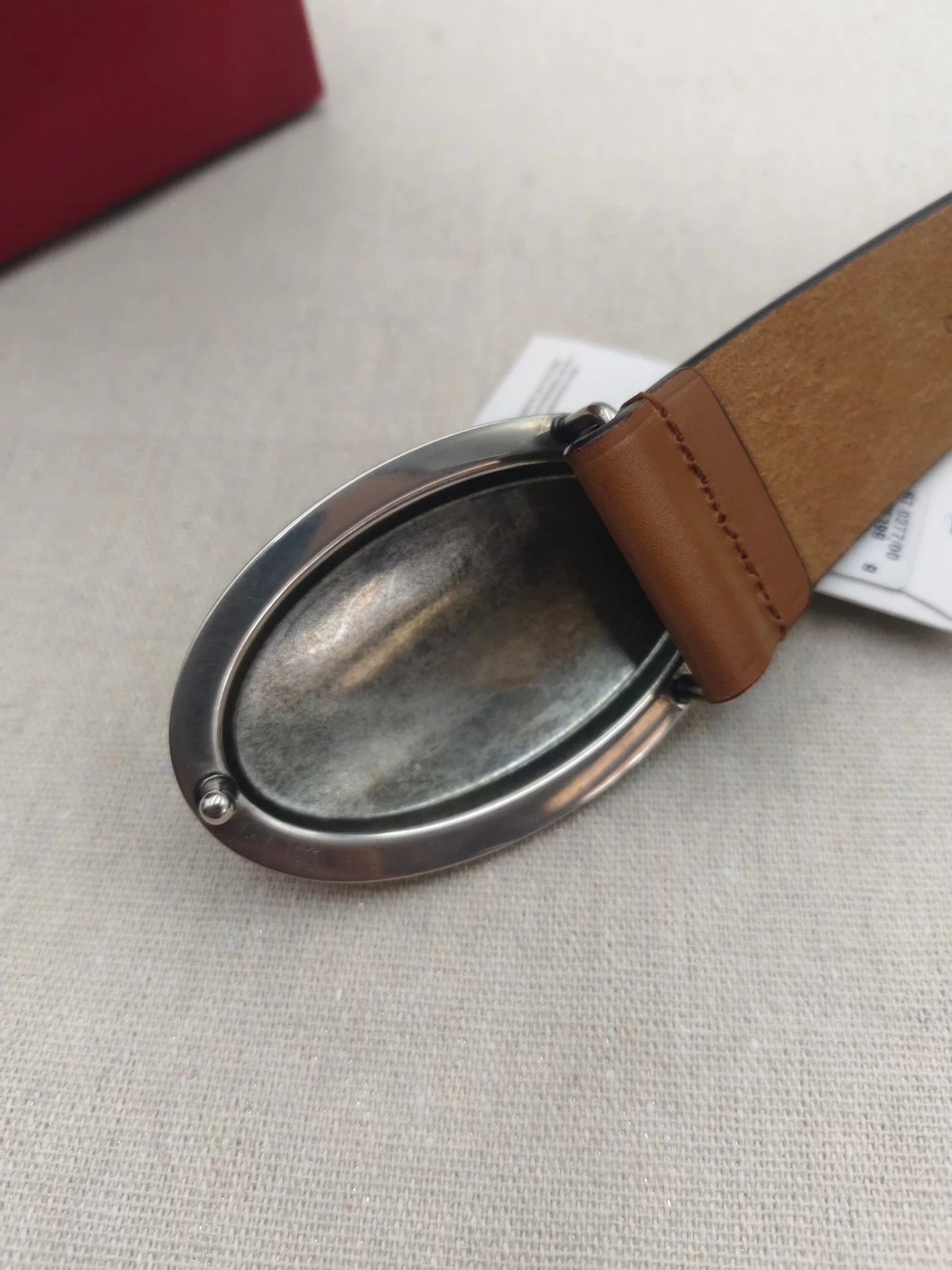 Salvatore Ferragamo Ferragamo Gold Buckle Distressed Brown Belt Size ONE SIZE - 4 Thumbnail