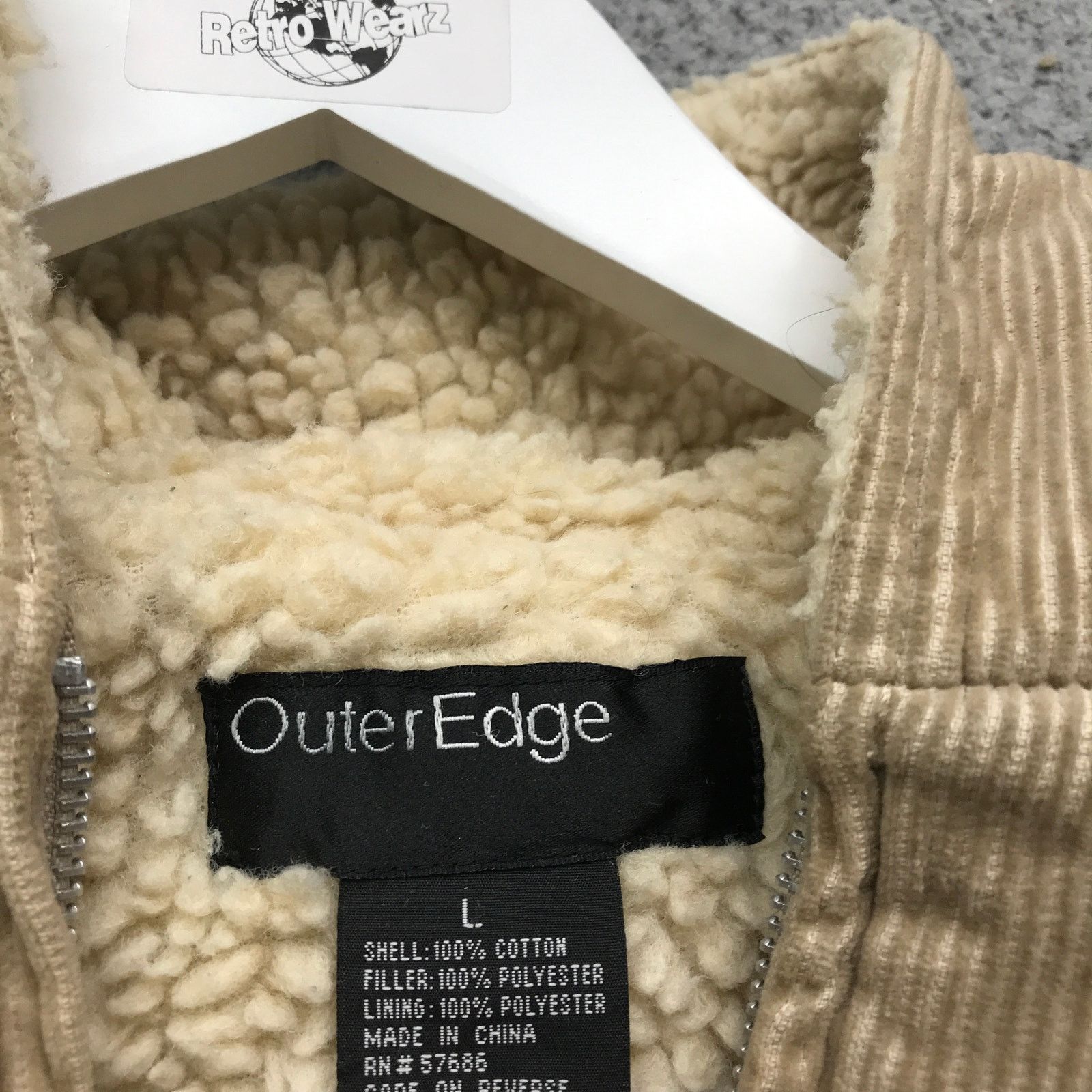 Other Vintage Outer Edge Corduroy Jacket Hoodie Womens Large L Tan Size L / US 10 / IT 46 - 4 Thumbnail