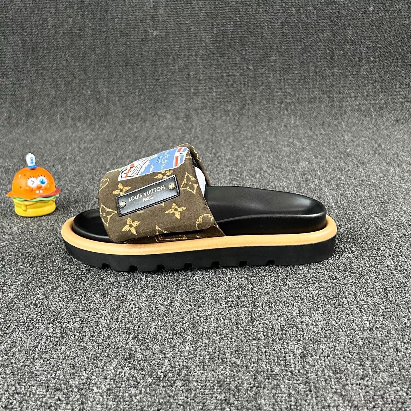 Louis Vuitton LV Monogram Slippers w/ Cartoon Velcro 36 New Size US 5.5 / IT 35.5 - 3 Thumbnail