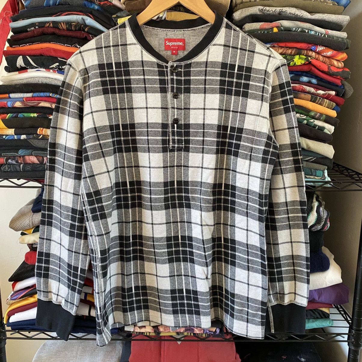 Supreme Supreme Tartain Plaid Henley Longsleeve T-Shirt White 2014 Size US M / EU 48-50 / 2 - 1 Thumbnail