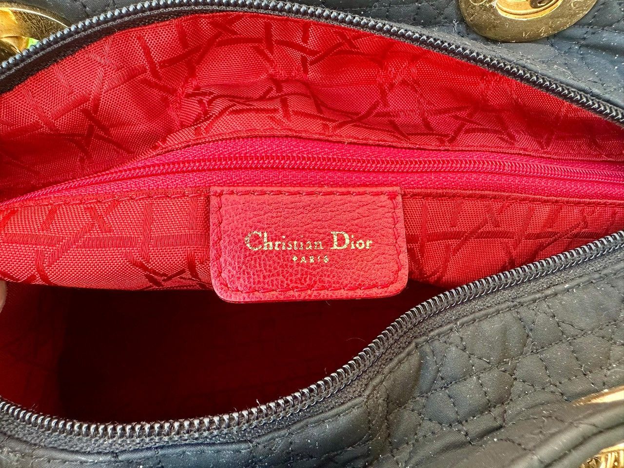 Dior Authentic Christian Dior Quilted Nylon Cannage Tote Bag Size ONE SIZE - 8 Thumbnail