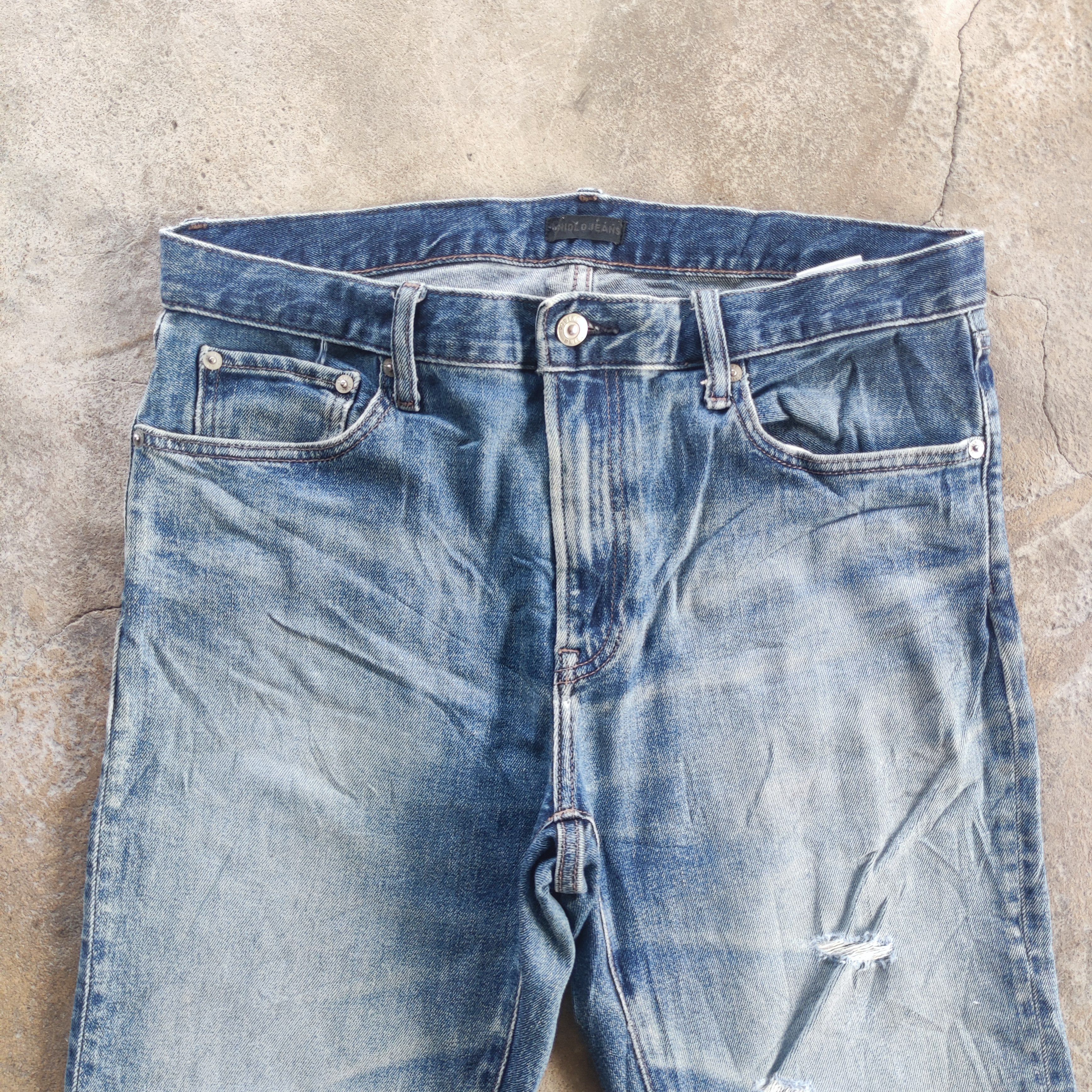 Japanese Brand Vintage Japanese Brand Jeans Faded Ripped Pants Size US 35 - 3 Thumbnail