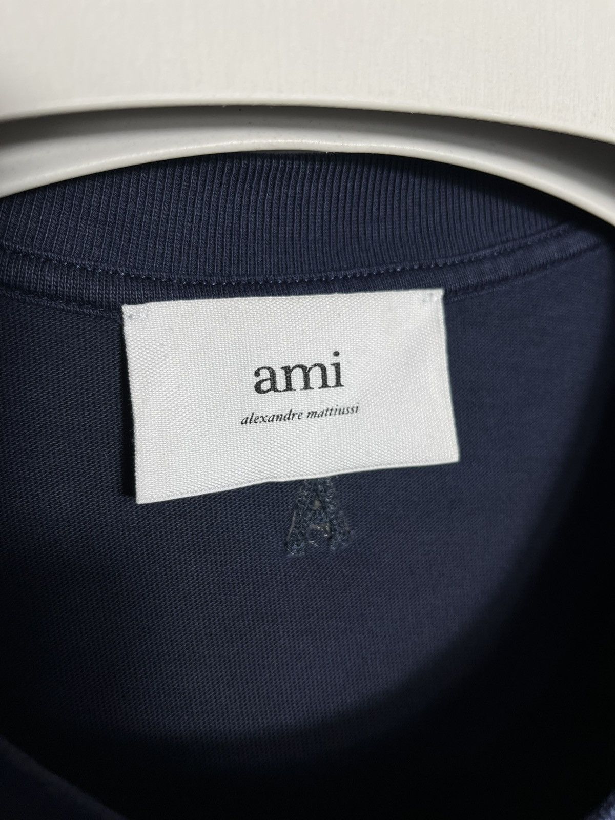 AMI Ami Paris mens navy t-shirt cotton short sleeve Size US L / EU 52-54 / 3 - 4 Thumbnail