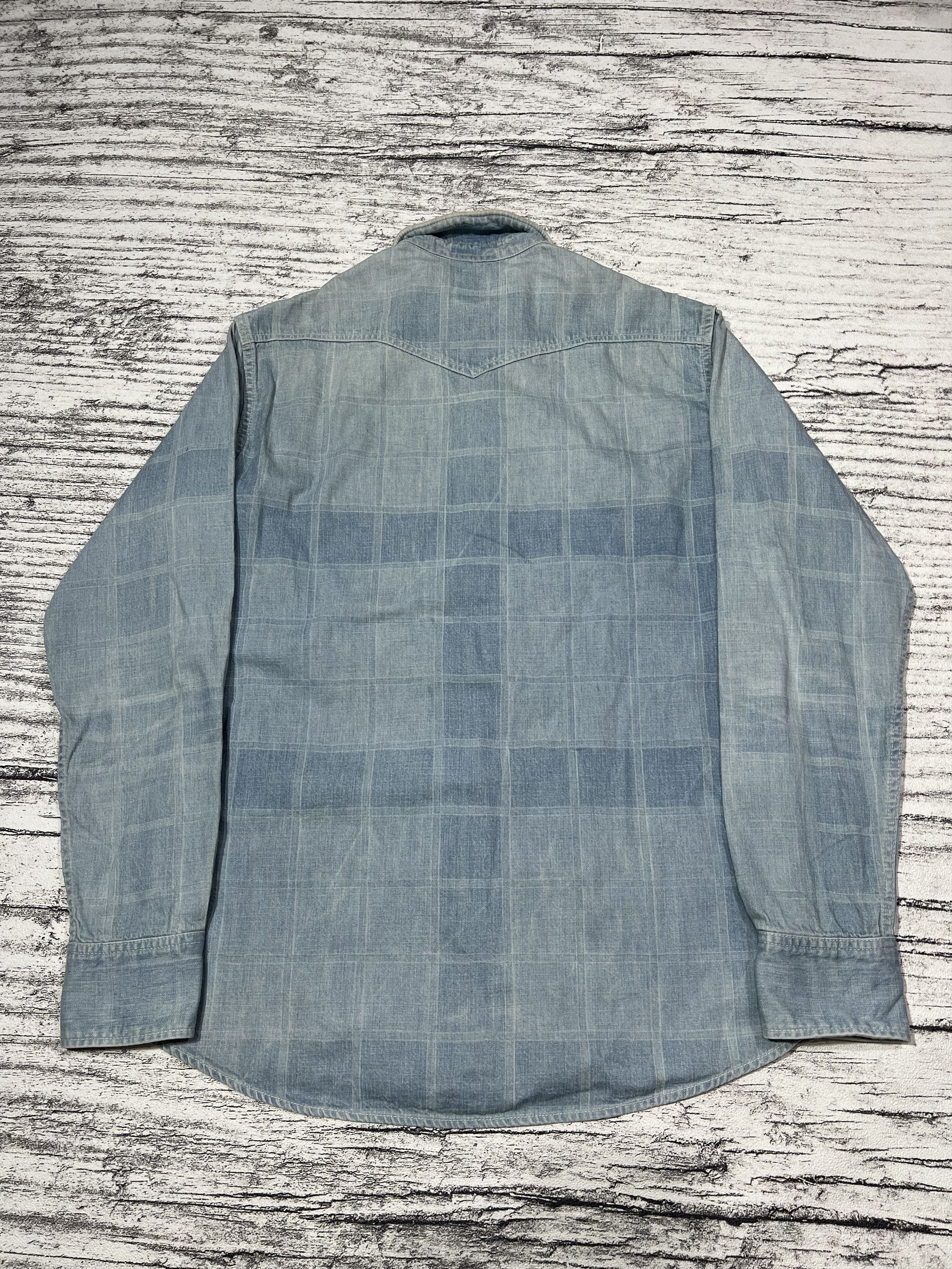 Momotaro Jeans 2000s Momotaro Jeans Pattern Longsleeve Denim Jeans Shirt Size US M / EU 48-50 / 2 - 2 Thumbnail