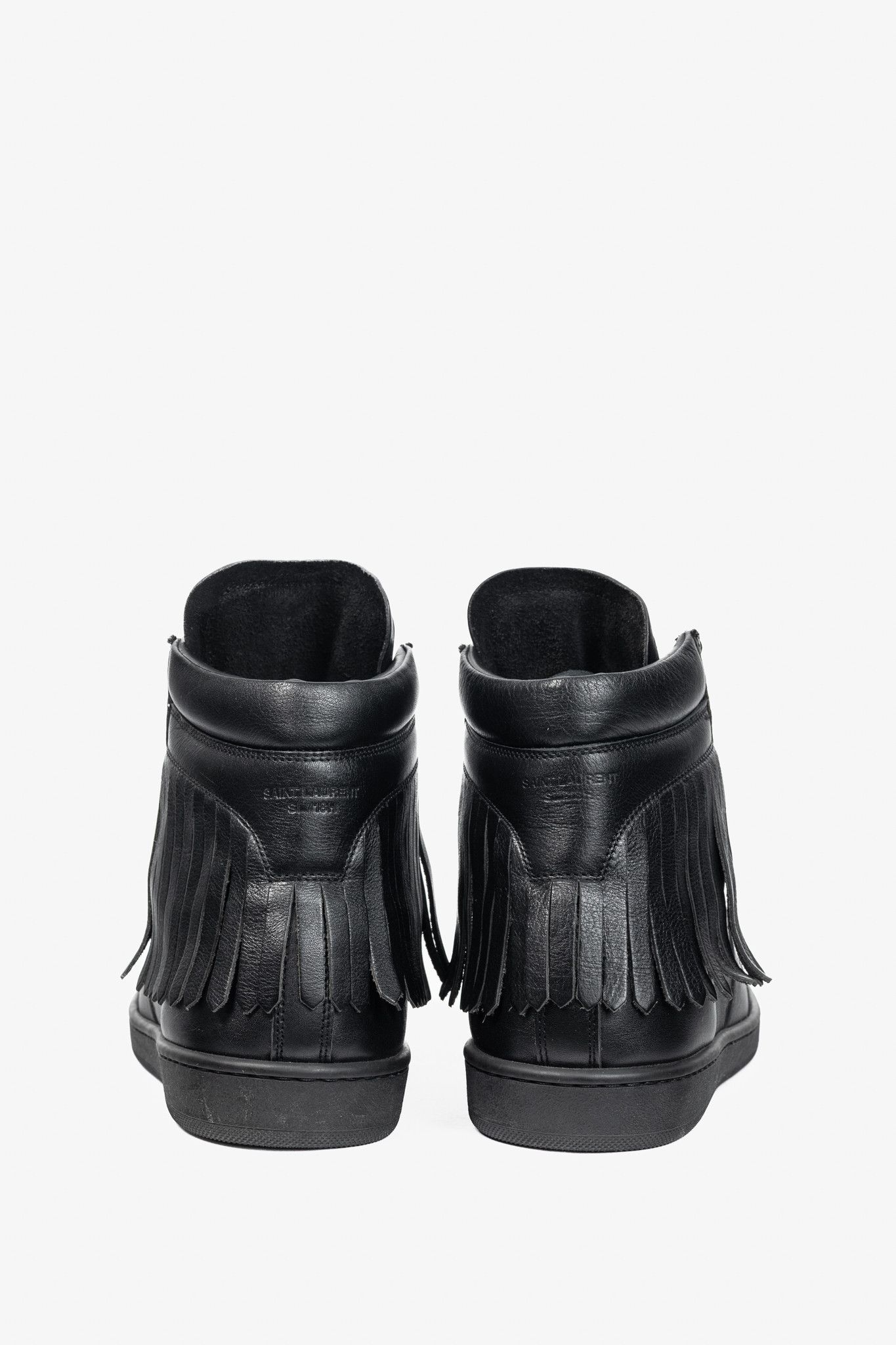 Saint Laurent Paris Saint Laurent SL/18H High Black Fringe High-Top Sneakers Size US 6 / EU 39 - 3 Thumbnail