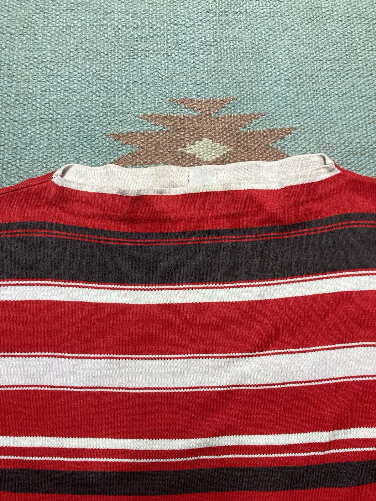 Vintage 50s striped t shirt boat neck collar cotton boys 18 adult S Size S / US 4 / IT 40 - 4 Thumbnail