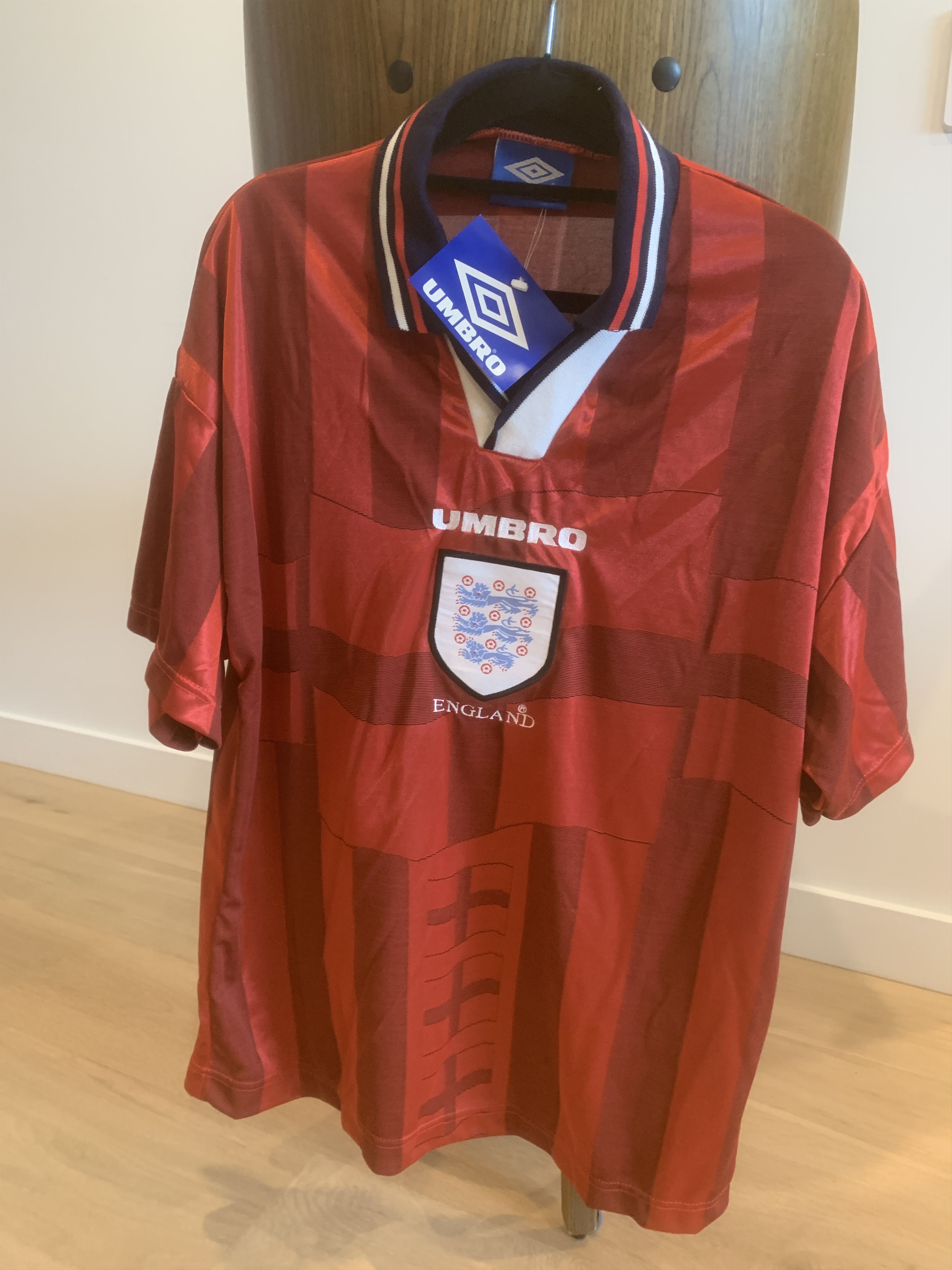 Umbro England 1998 Away Kit Football Shirt Soccer Jersey Size US M / EU 48-50 / 2 - 3 Thumbnail