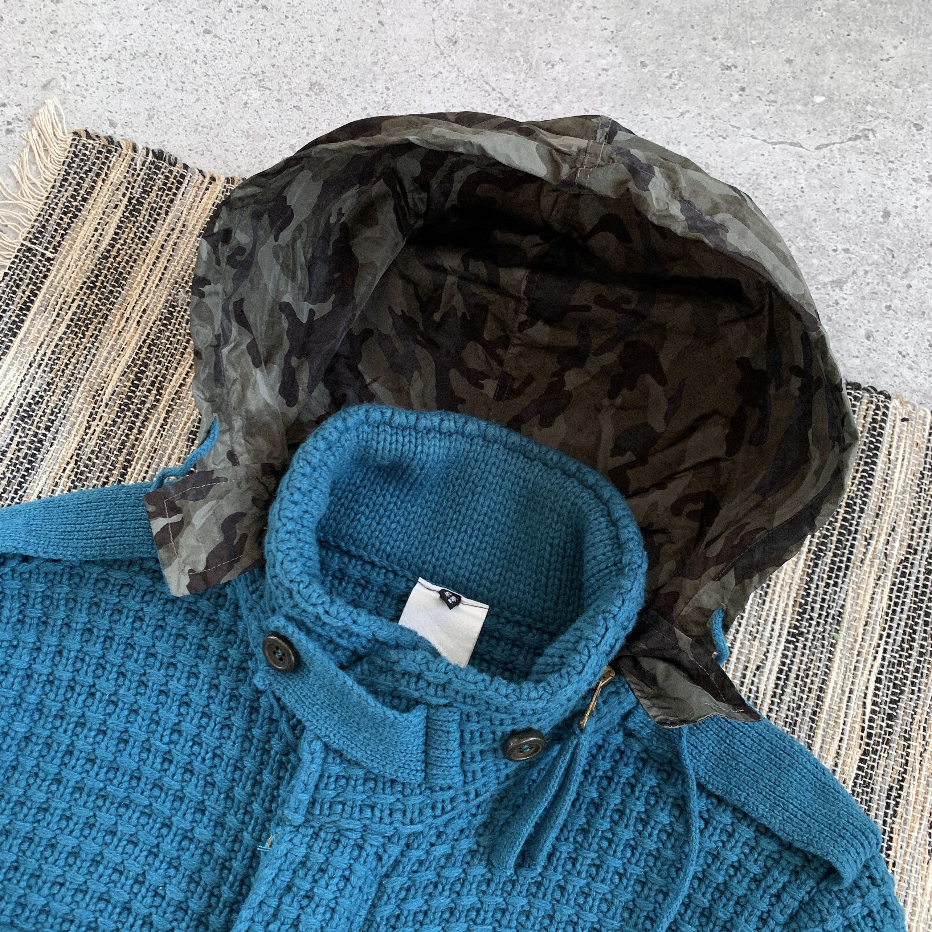Bark BARK RARE Designer Knitted Heavy Military Blue Jacket Size US M / EU 48-50 / 2 - 6 Thumbnail