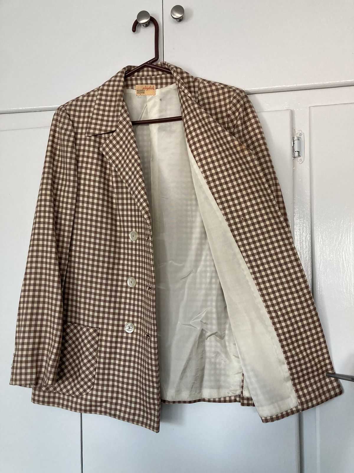 Vintage BULLOCK'S WILSHIRE PLAYDECK BLAZER JACKET COAT CHECKERED 60S Size ONE SIZE - 5 Thumbnail