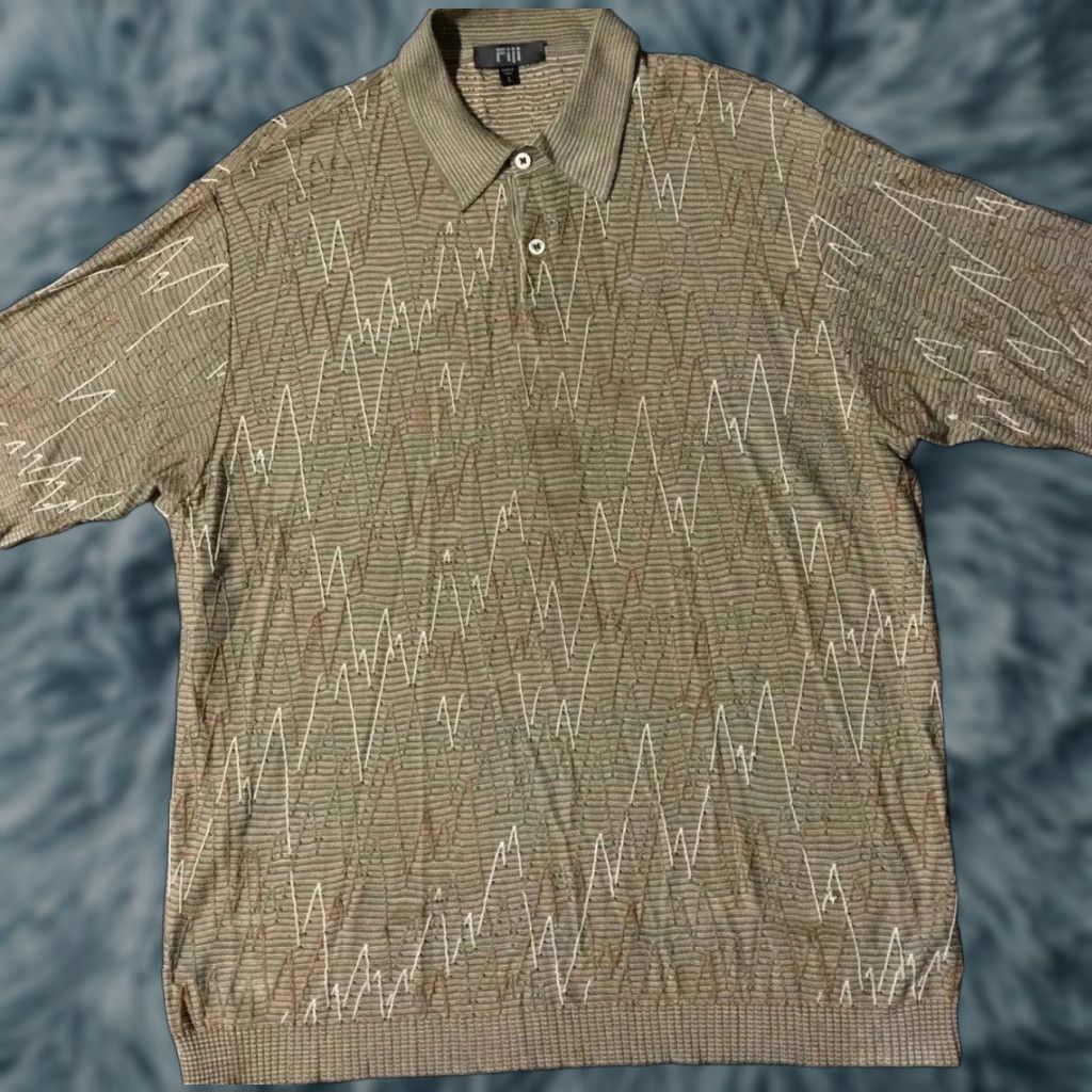 Vintage VINTAGE Fiji Polo Shirt L Brown Striped 90s Sailing Nautical Shirt Mens Size US L / EU 52-54 / 3 - 1 Thumbnail