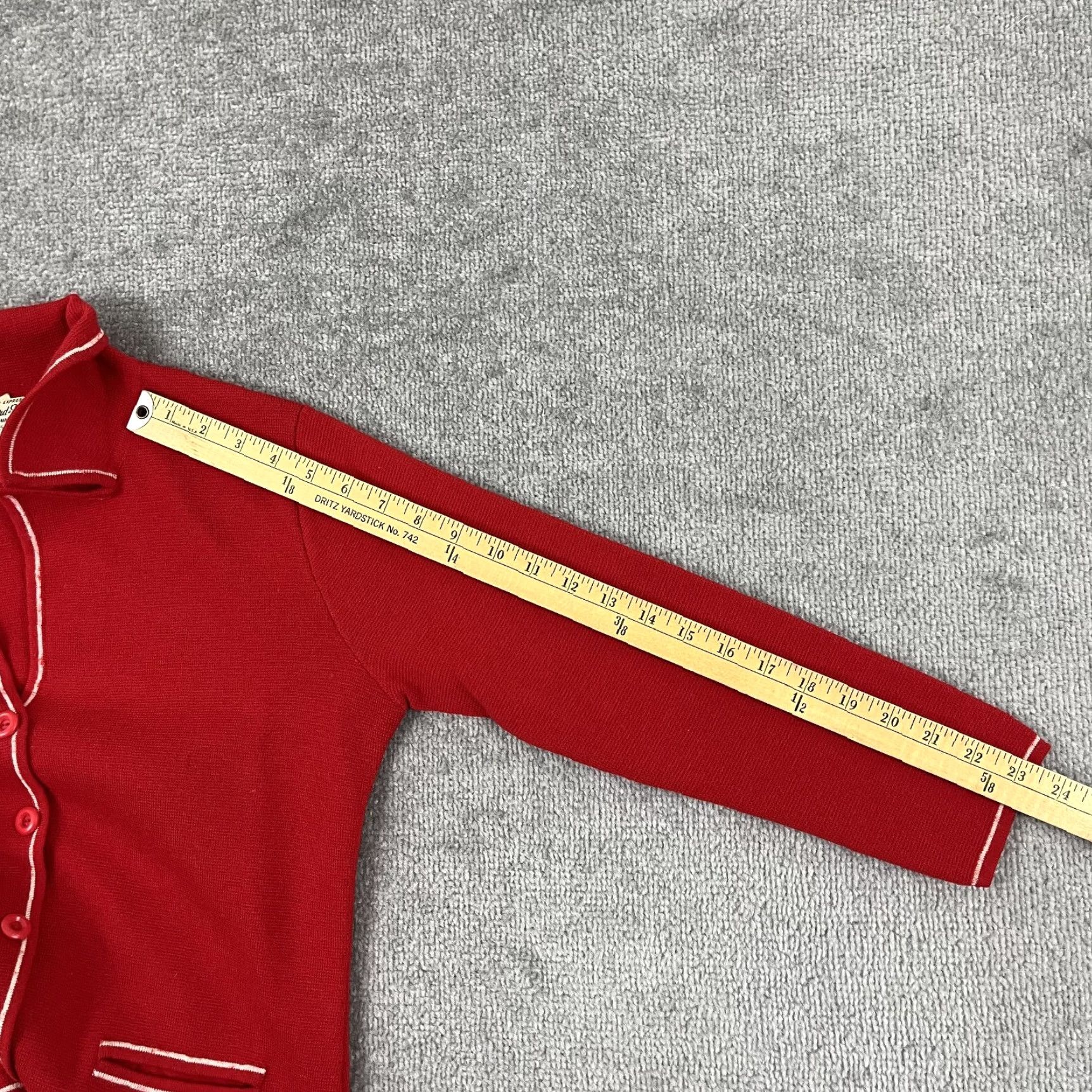 Vintage VINTAGE Woodward & Lothrop Sweater Womens M Red Wool Notched Grandpa Italy 80s Size M / US 6-8 / IT 42-44 - 5 Thumbnail