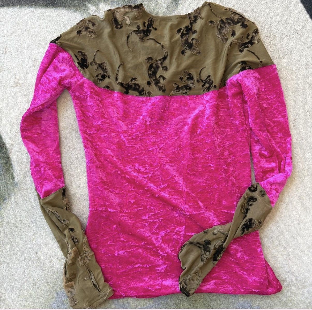 Marine Serre Pink velvet lizard top Size M / US 6-8 / IT 42-44 - 2 Thumbnail