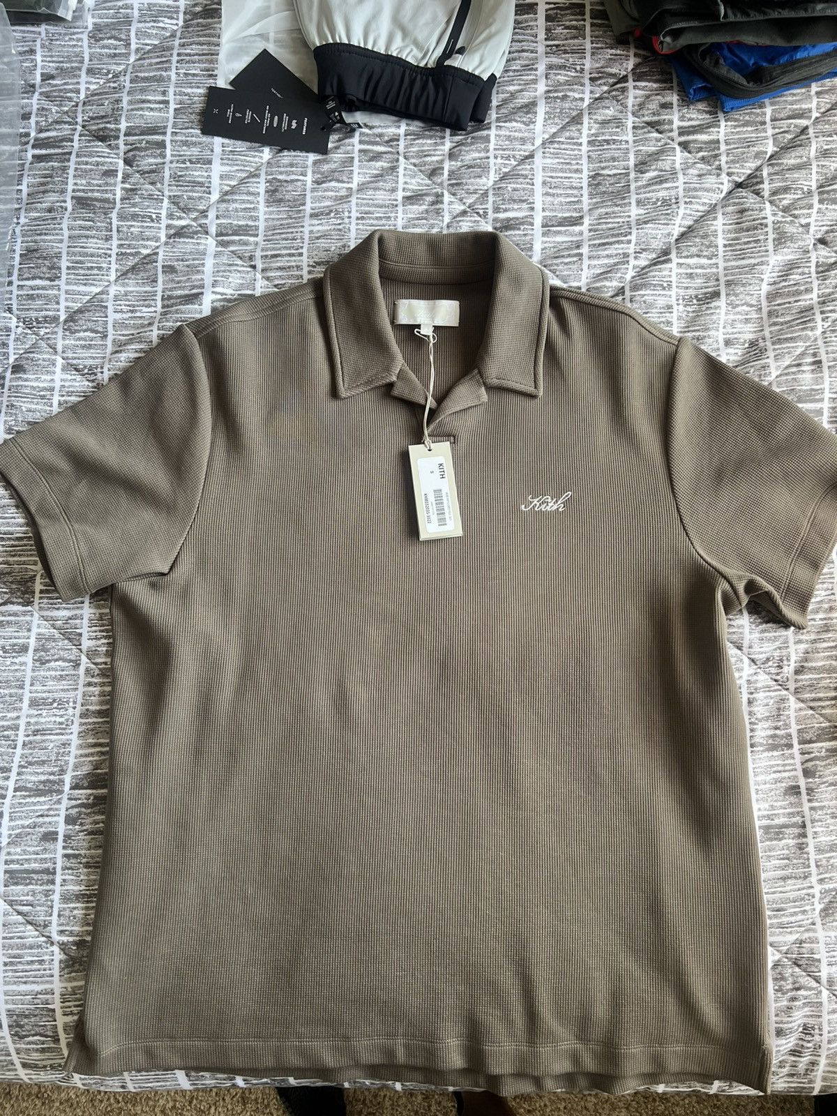 KITH - Micro Waffle Drew Polo - Silo Brown