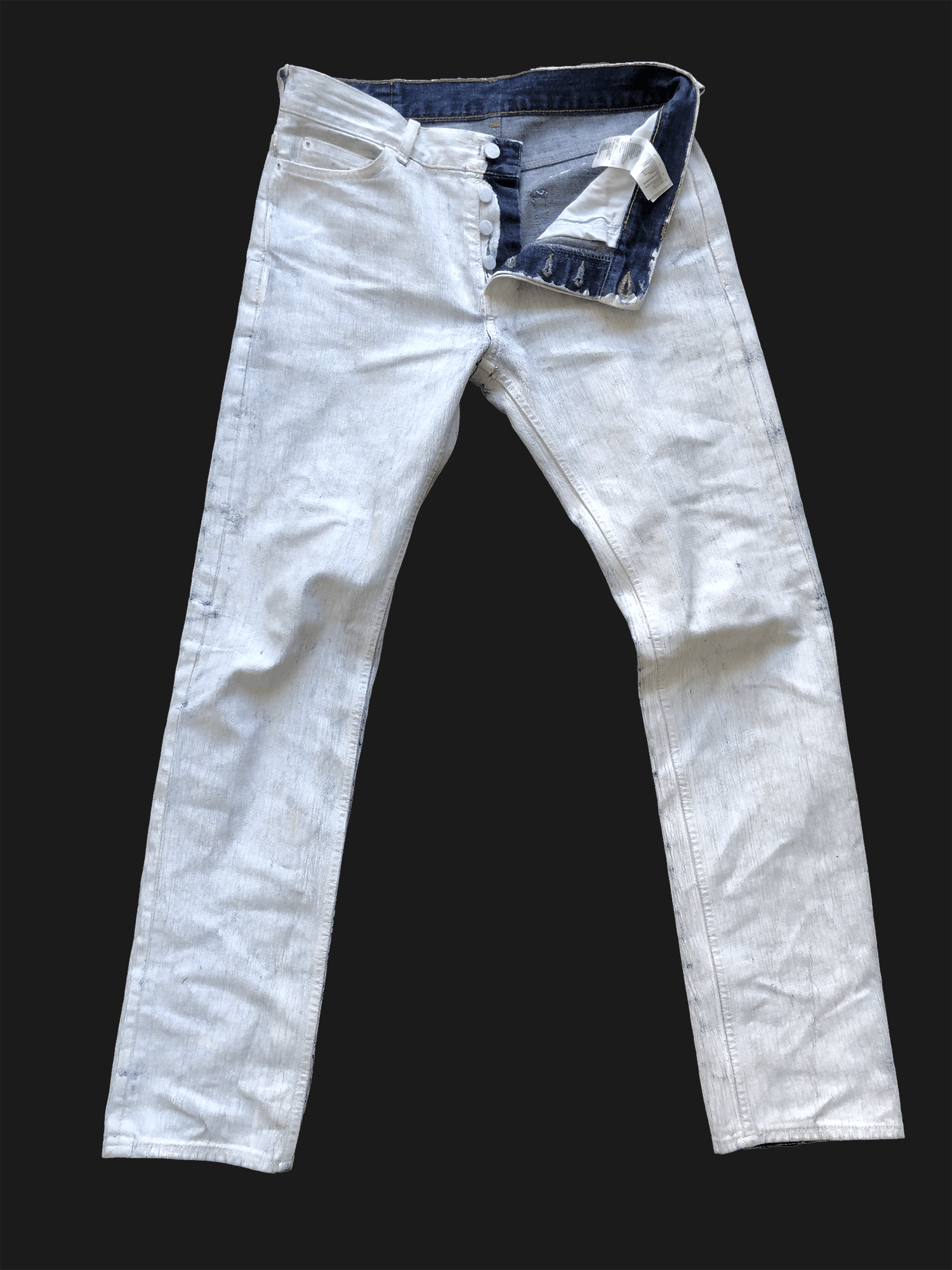 Other Maison Margiela × H&M White Painted Slim Jeans 2012 Size US 30 / EU 46 - 1 Thumbnail