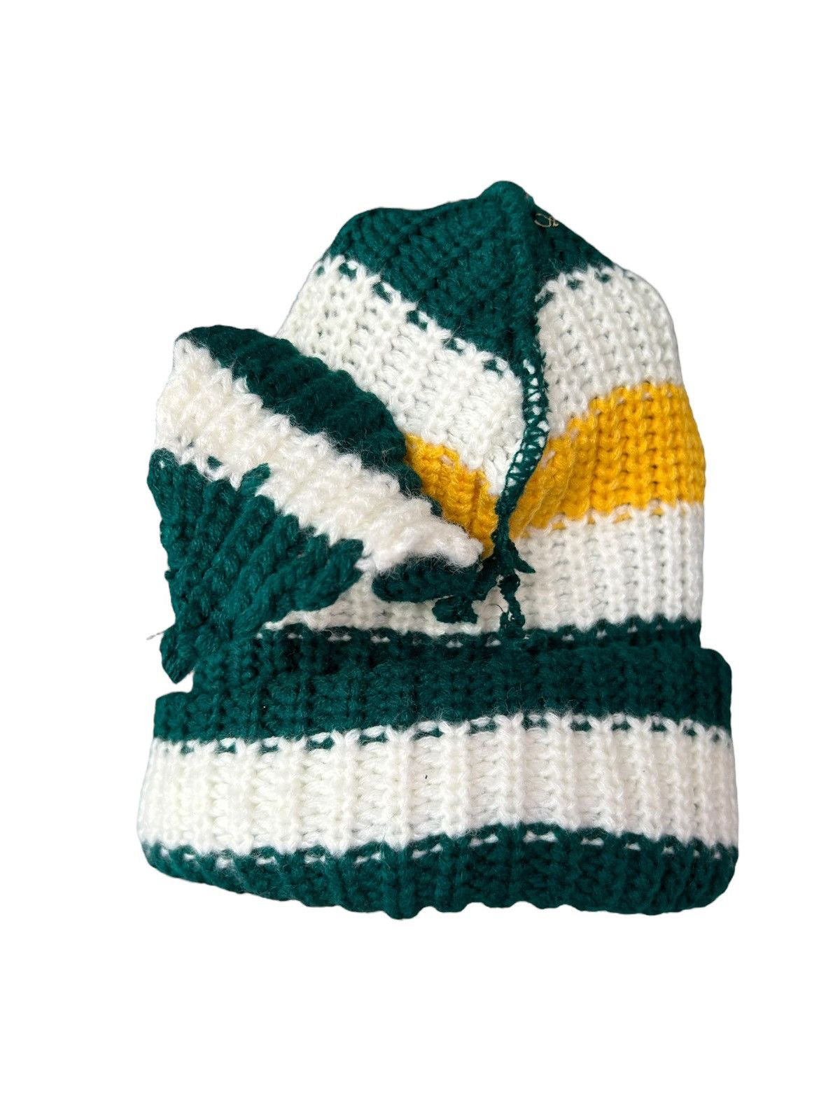 Japanese Brand × Kapital × Vintage Crochet Knitted Handmade Bunny Horn Devil Beanie Hats☠️☠️ Size ONE SIZE - 4 Thumbnail