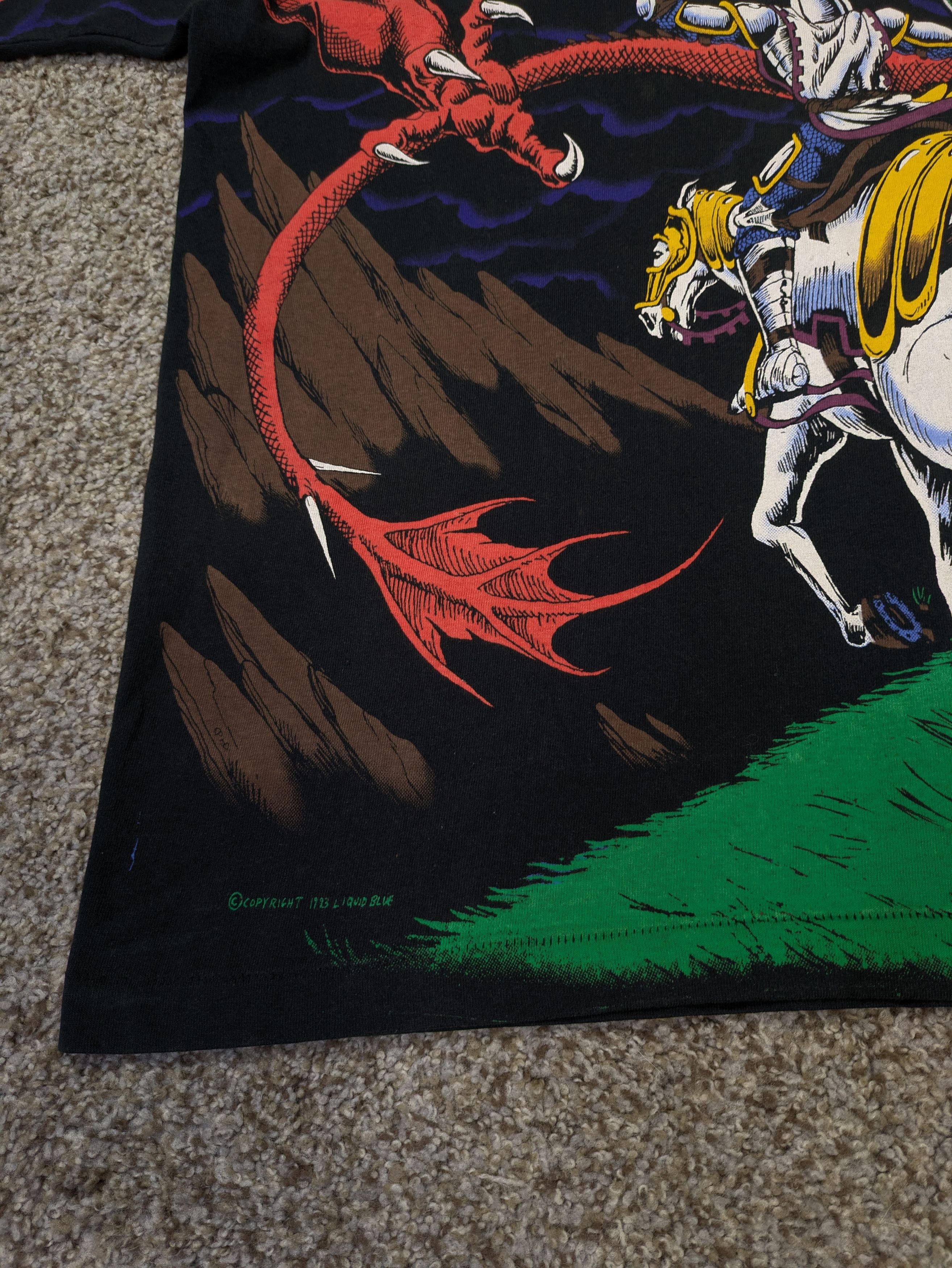 Liquid Blue Liquid Blue Dragon Vs Knight AOP Vintage Single Stitch Tee Size US L / EU 52-54 / 3 - 7 Thumbnail
