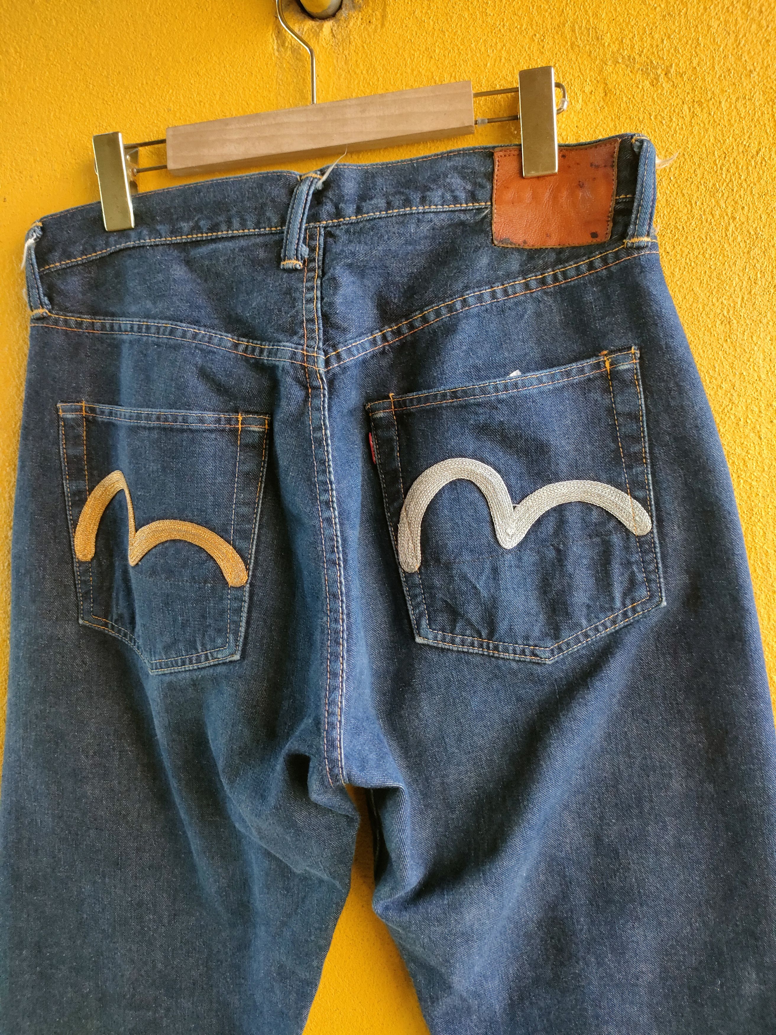 Evisu × Japanese Brand Evisu Embroided Seagull Gold/Silver Selvedge Jeans Size US 33 - 11 Thumbnail
