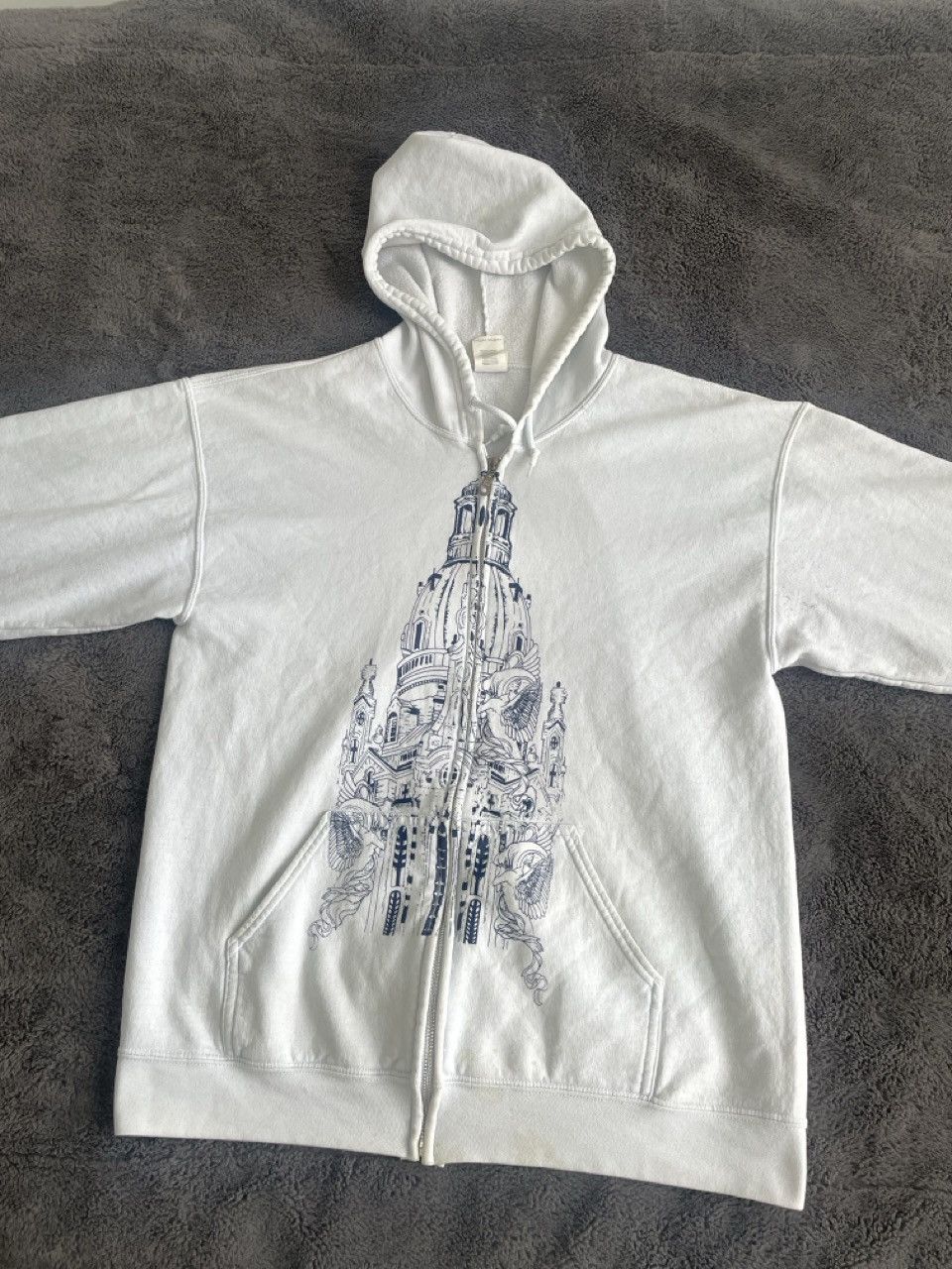 Vale Vale 'Temple' White x Blue Hoodie Size US L / EU 52-54 / 3 - 1 Thumbnail