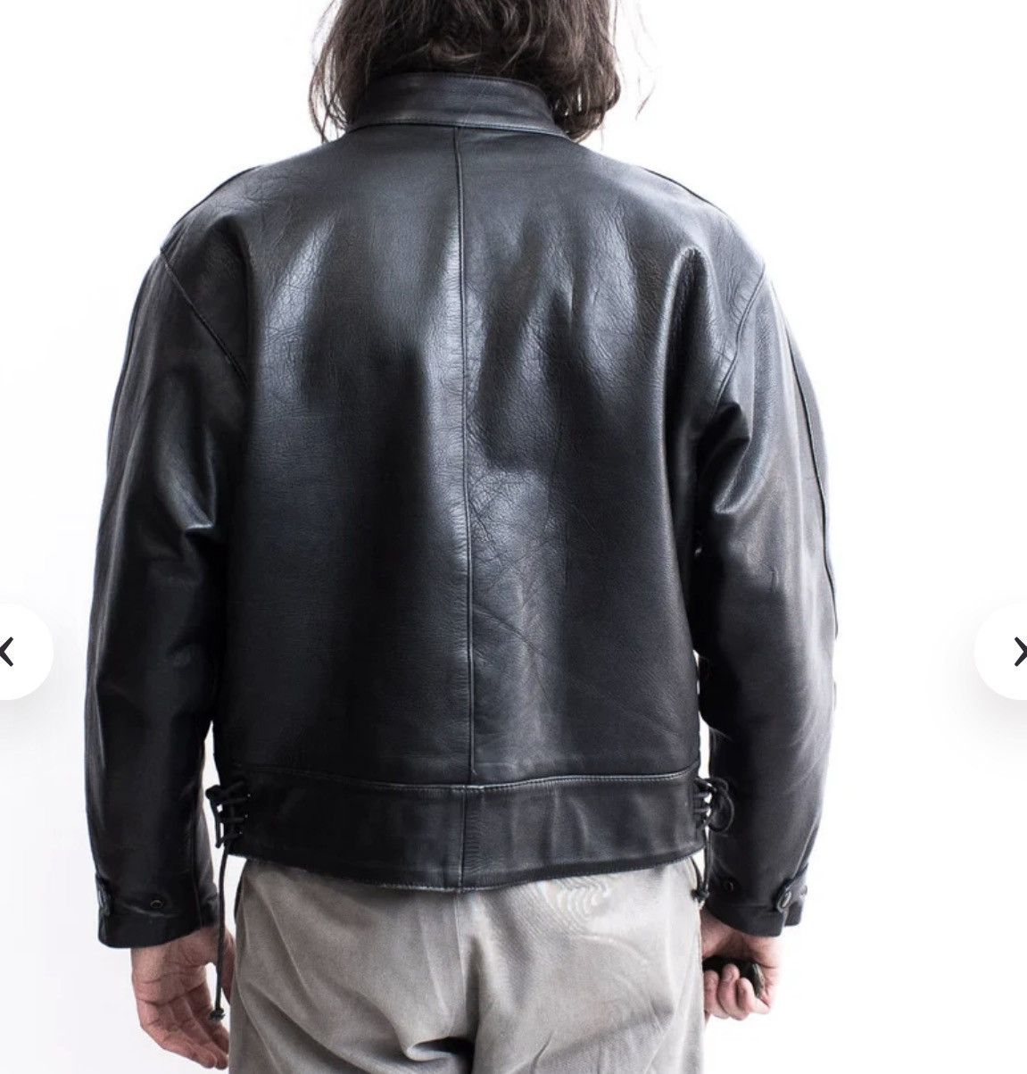 Vintage Vintage Archive 1980s Cropped Leather Military Jacket Size US L / EU 52-54 / 3 - 9 Thumbnail