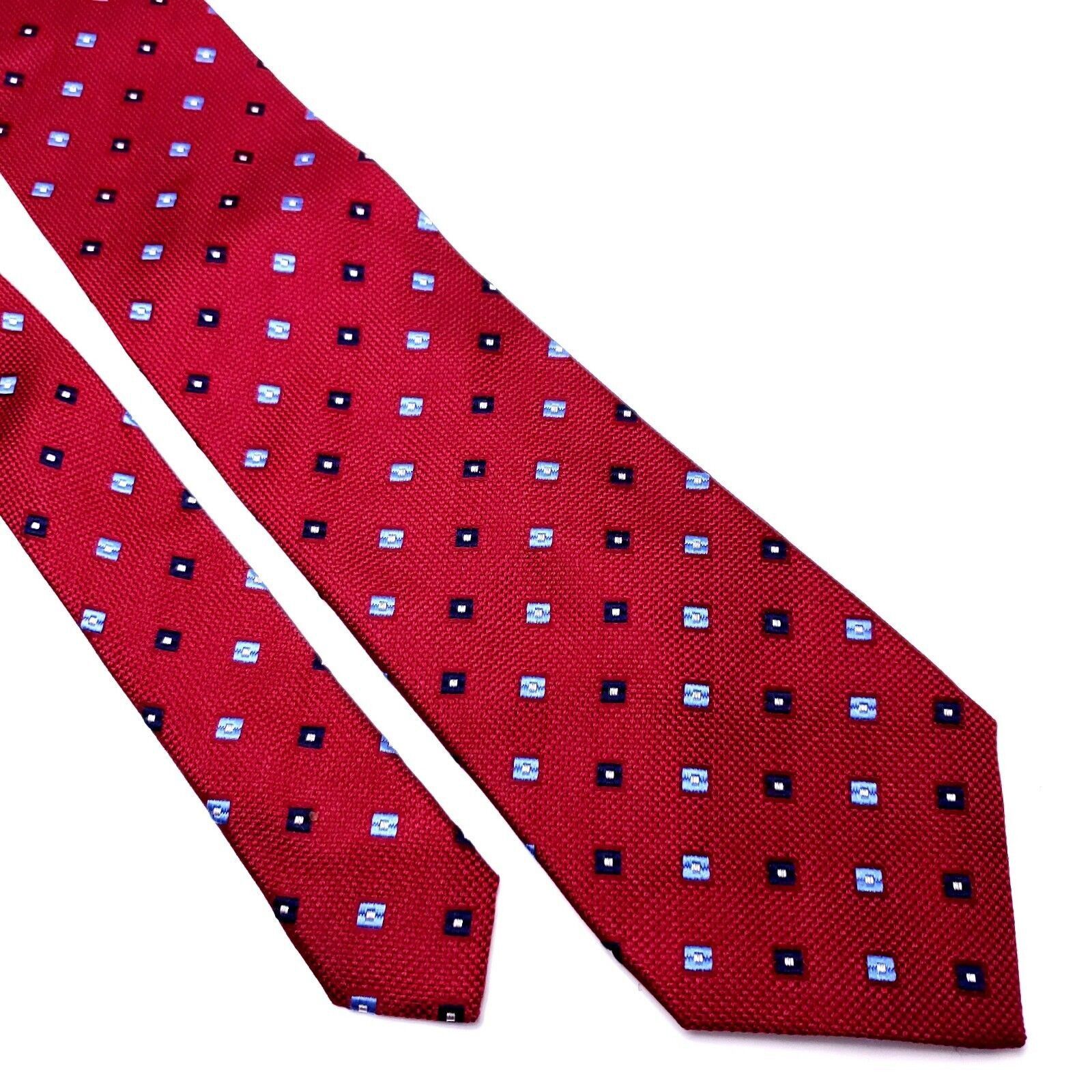Jos. A. Bank Jos A Bank Silk Tie Red Woven Geometric Size ONE SIZE - 1 Thumbnail